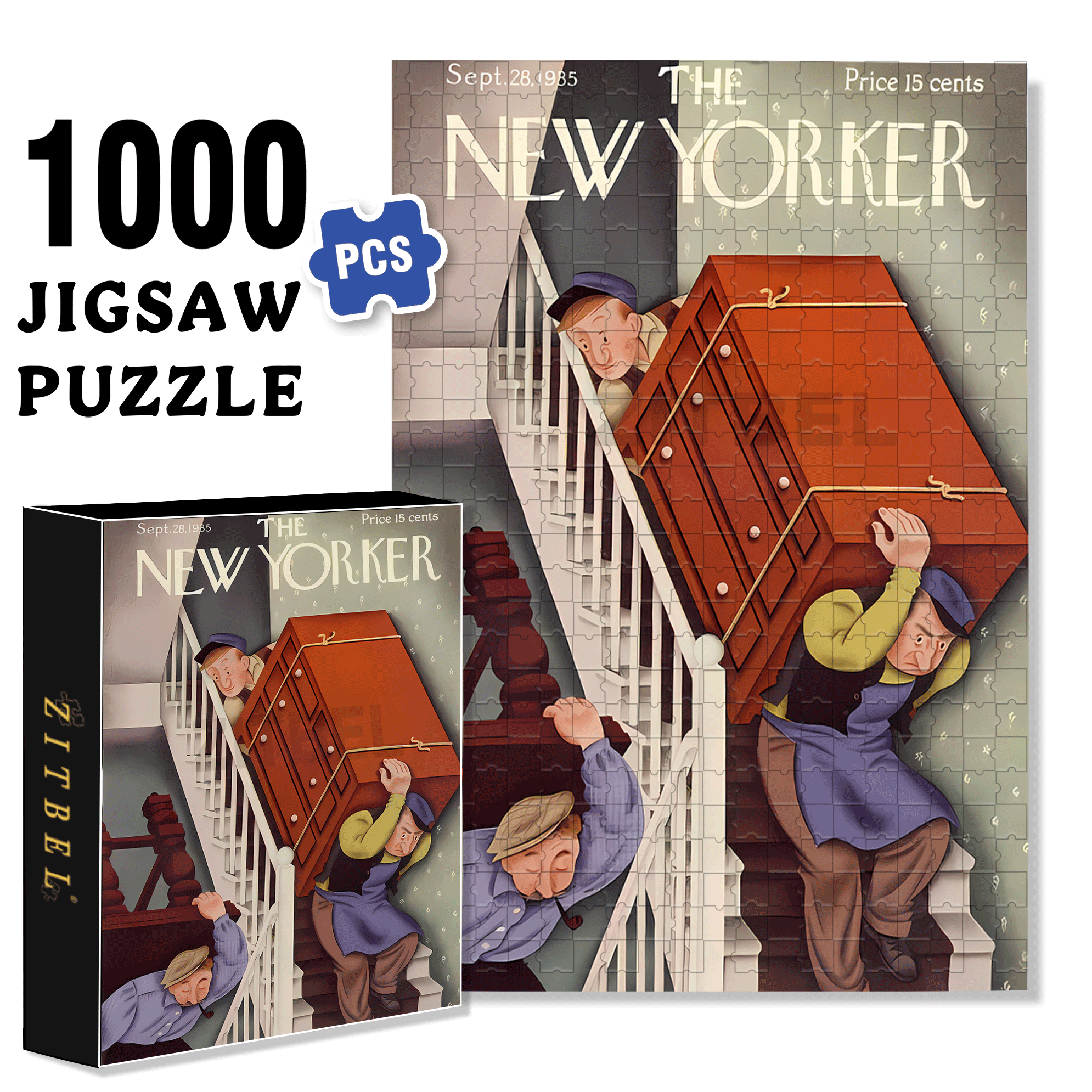 Move Place 2 500pcs/1000pcs Jigsaw Puzzle, Scratch-Resistant, Interactive Family Game & Brain-Boosting DIY Decor, Perfect for Halloween, Christmas & New Year Gifts, Family Puzzle Game