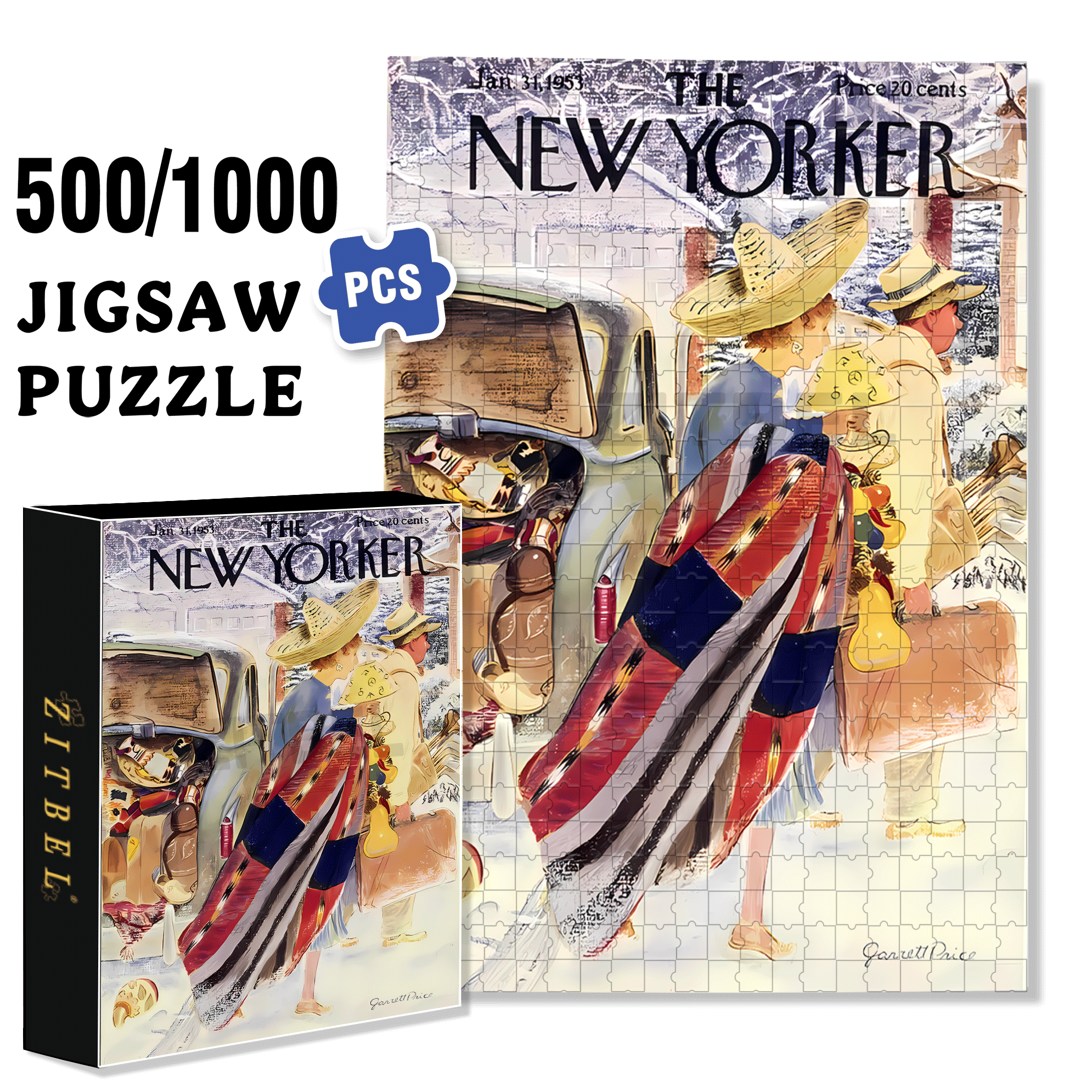 Move Place 500pcs/1000pcs Jigsaw Puzzle, Scratch-Resistant, Interactive Family Game & Brain-Boosting DIY Decor, Perfect for Halloween, Christmas & New Year Gifts, Family Puzzle Game