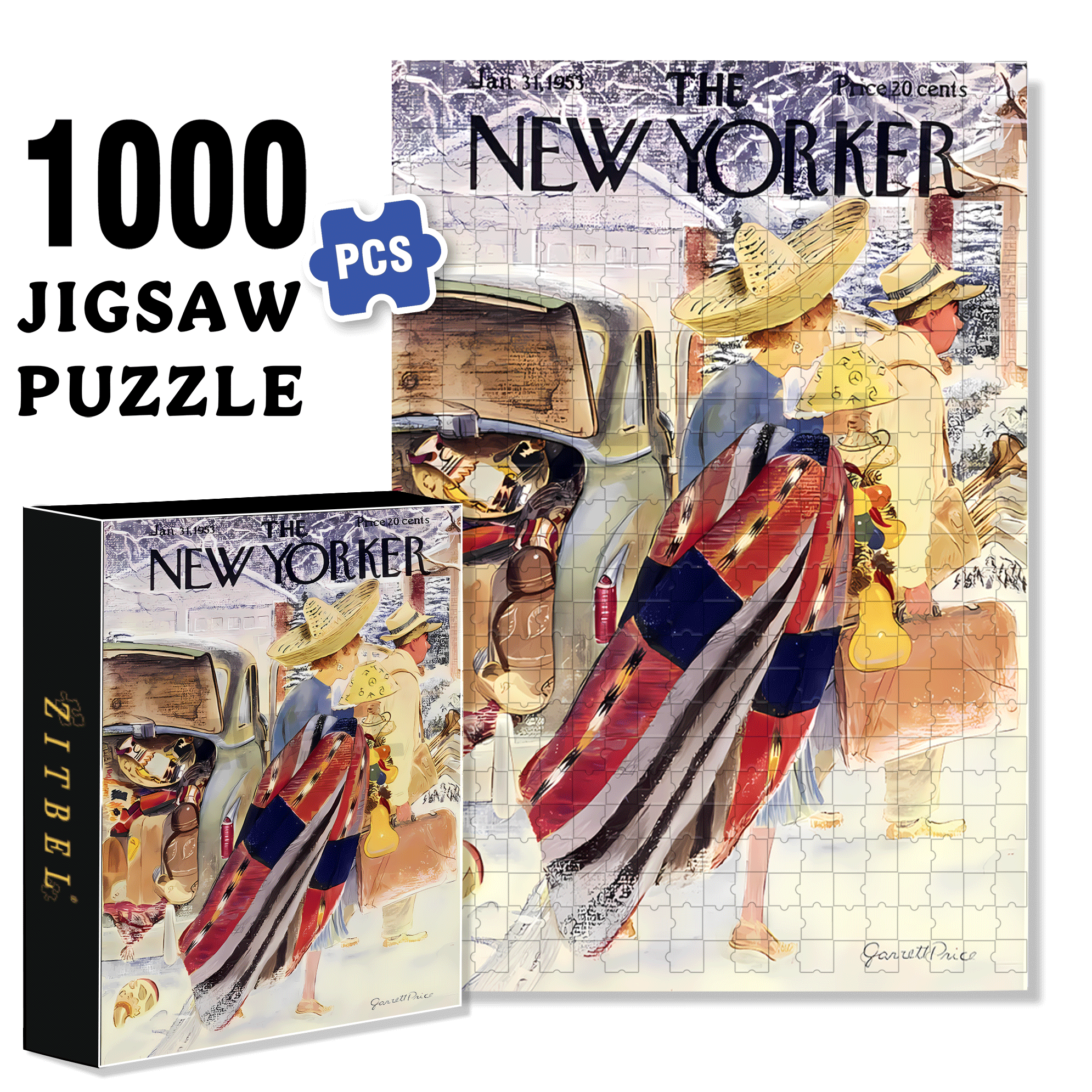 Move Place 500pcs/1000pcs Jigsaw Puzzle, Scratch-Resistant, Interactive Family Game & Brain-Boosting DIY Decor, Perfect for Halloween, Christmas & New Year Gifts, Family Puzzle Game