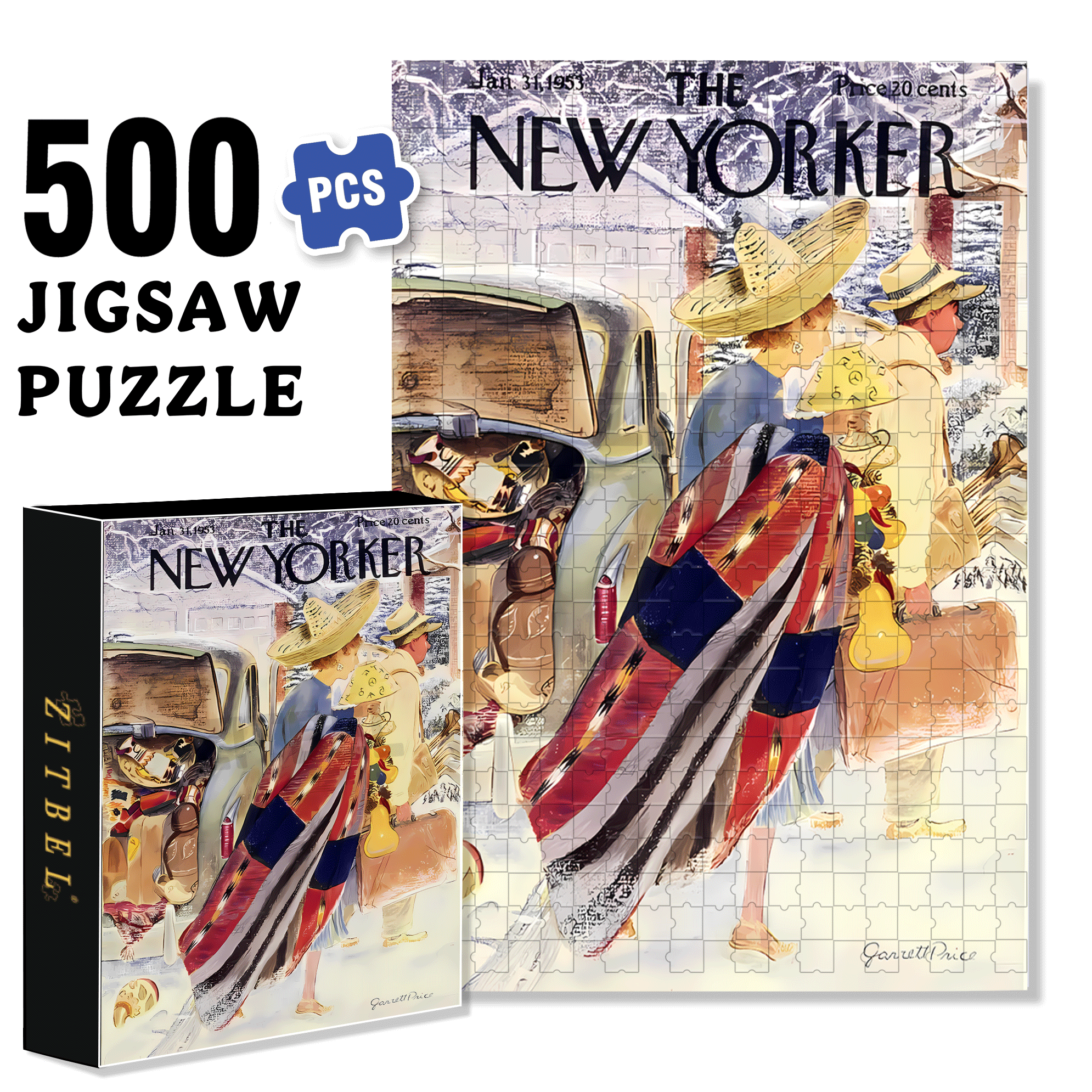 Move Place 500pcs/1000pcs Jigsaw Puzzle, Scratch-Resistant, Interactive Family Game & Brain-Boosting DIY Decor, Perfect for Halloween, Christmas & New Year Gifts, Family Puzzle Game