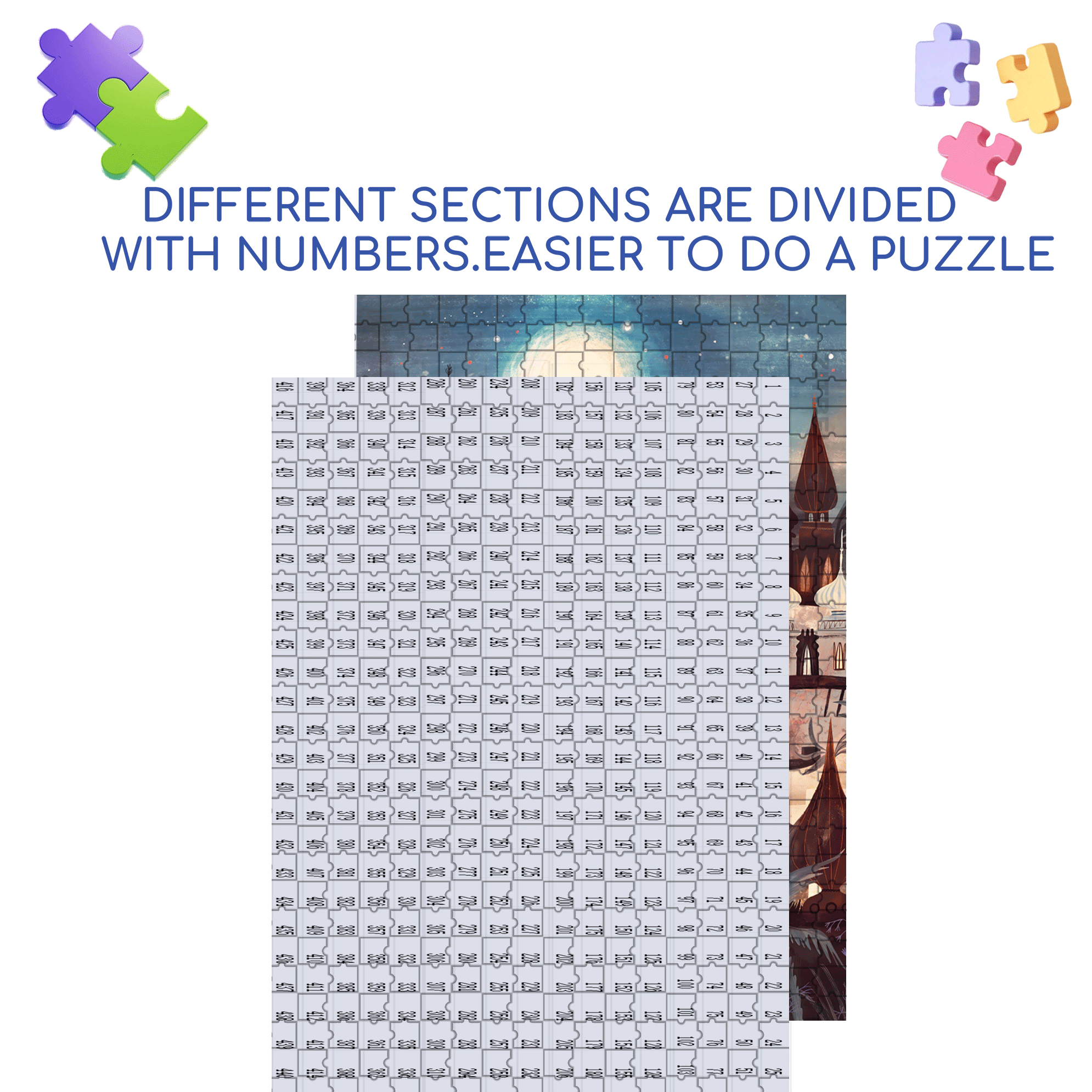 Night Saga 500pcs/1000pcs Jigsaw Puzzle, Scratch-Resistant, Interactive Family Game & Brain-Boosting DIY Decor, Perfect for Halloween, Christmas & New Year Gifts, Family Puzzle Game