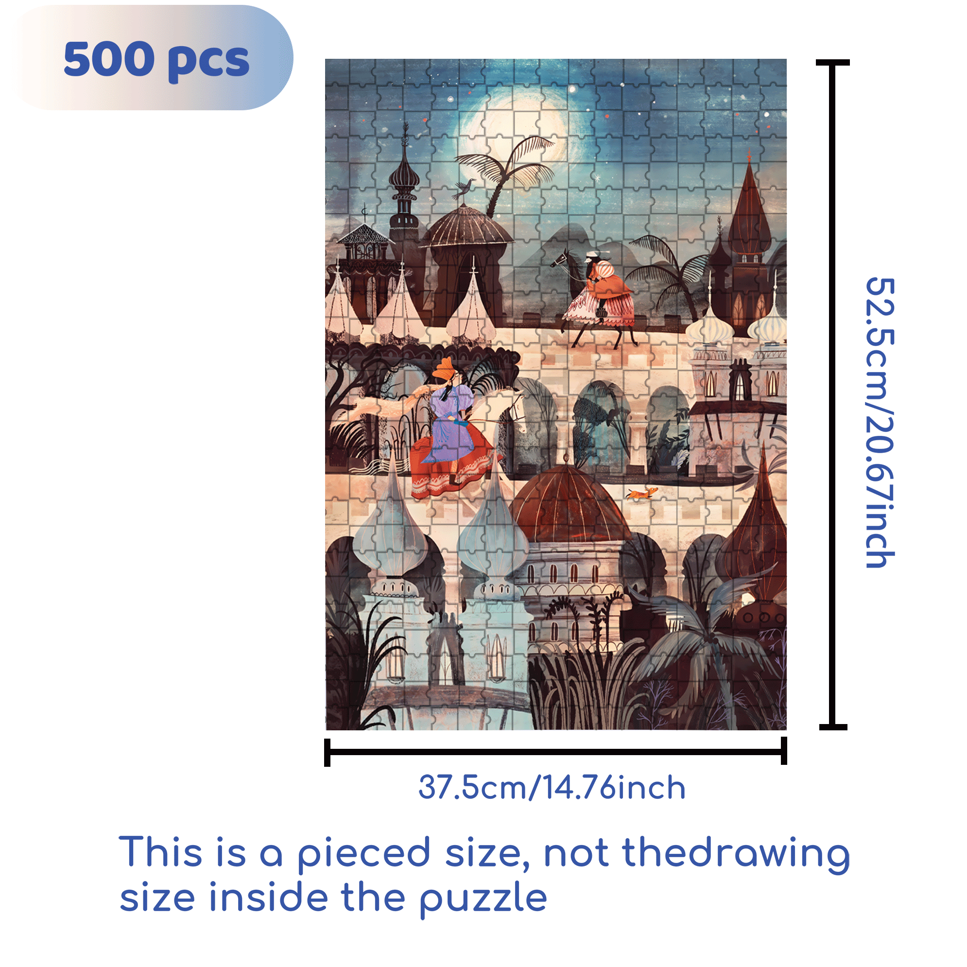 Night Saga 500pcs/1000pcs Jigsaw Puzzle, Scratch-Resistant, Interactive Family Game & Brain-Boosting DIY Decor, Perfect for Halloween, Christmas & New Year Gifts, Family Puzzle Game