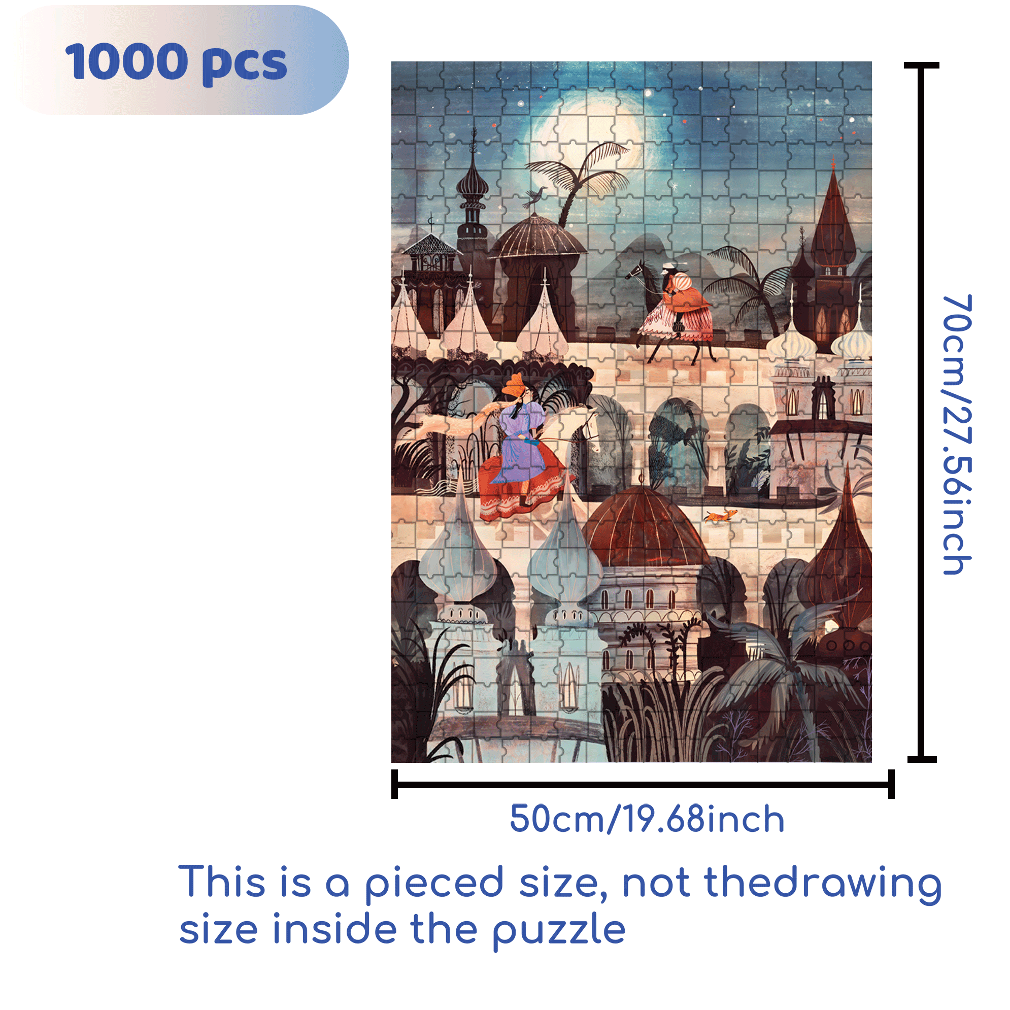 Night Saga 500pcs/1000pcs Jigsaw Puzzle, Scratch-Resistant, Interactive Family Game & Brain-Boosting DIY Decor, Perfect for Halloween, Christmas & New Year Gifts, Family Puzzle Game