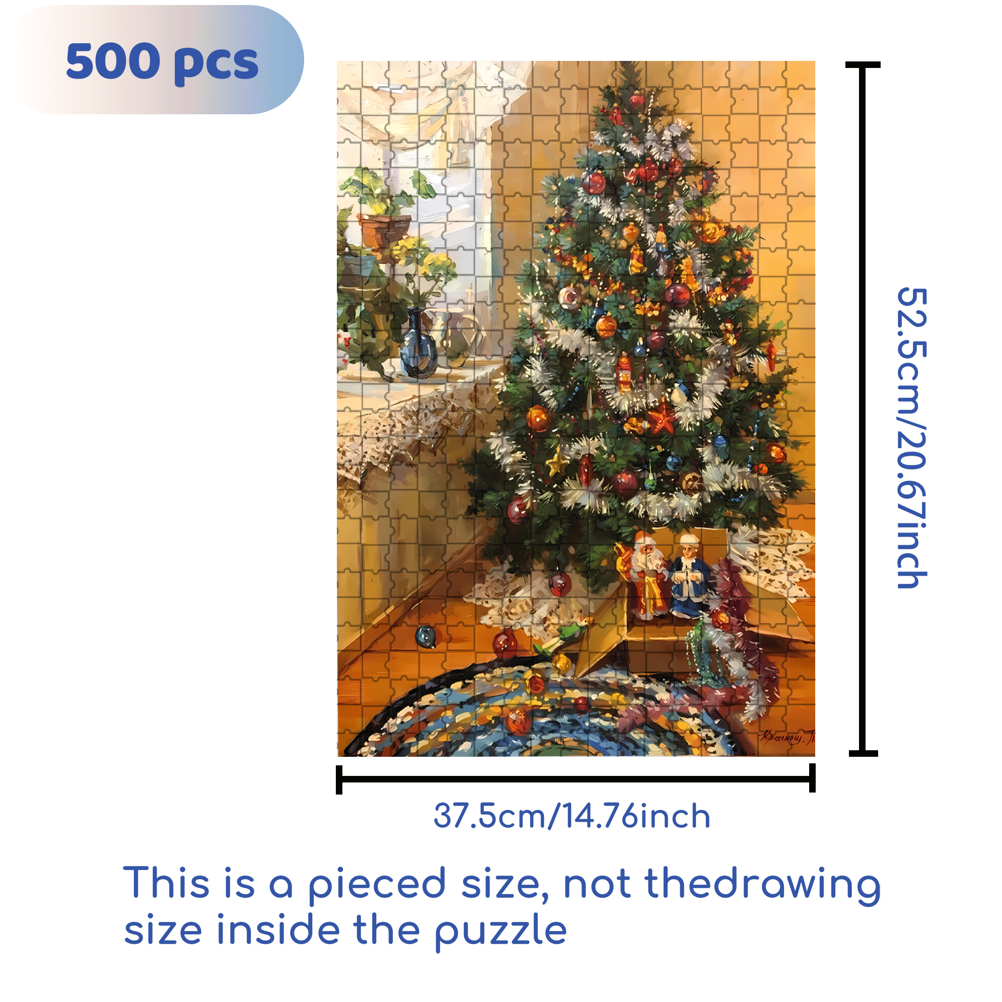 Peaceful Atmosphere 2 500pcs/1000pcs Jigsaw Puzzle, Scratch-Resistant, Interactive Family Game & Brain-Boosting DIY Decor, Perfect for Halloween, Christmas & New Year Gifts, Family Puzzle Game