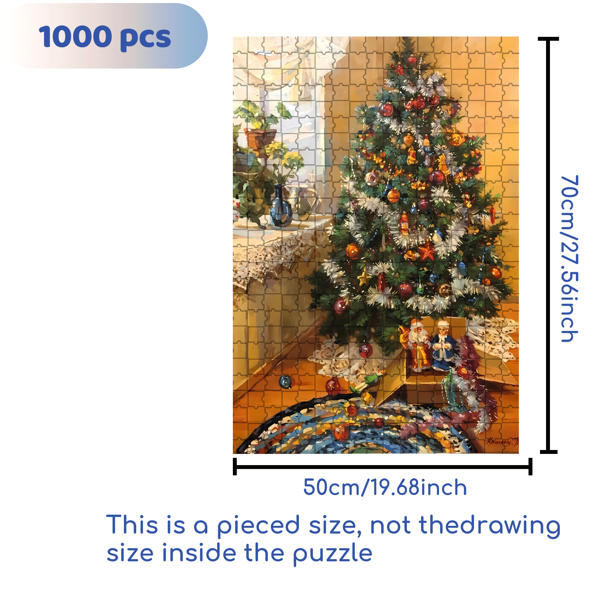 Peaceful Atmosphere 2 500pcs/1000pcs Jigsaw Puzzle, Scratch-Resistant, Interactive Family Game & Brain-Boosting DIY Decor, Perfect for Halloween, Christmas & New Year Gifts, Family Puzzle Game