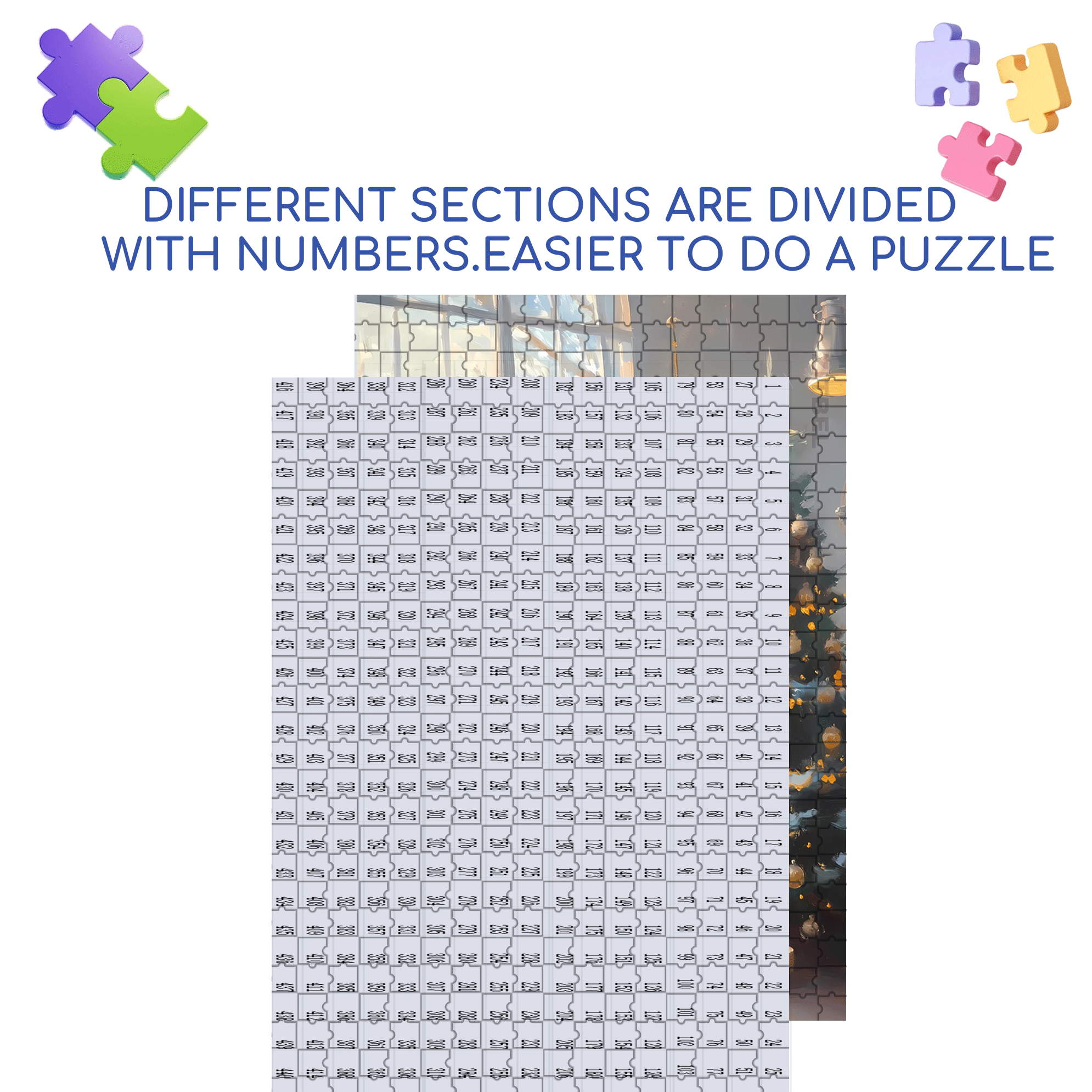 Peaceful Atmosphere 3 500pcs/1000pcs Jigsaw Puzzle, Scratch-Resistant, Interactive Family Game & Brain-Boosting DIY Decor, Perfect for Halloween, Christmas & New Year Gifts, Family Puzzle Game