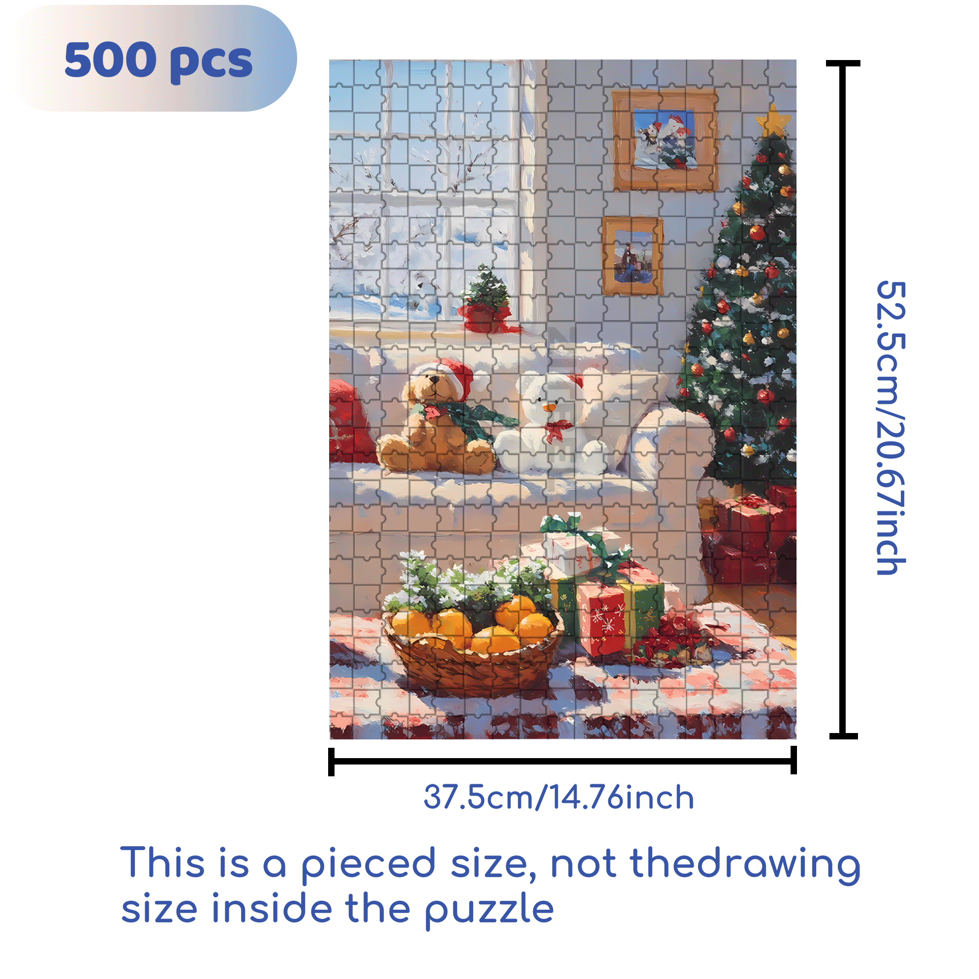 Peaceful Atmosphere 500pcs/1000pcs Jigsaw Puzzle, Scratch-Resistant, Interactive Family Game & Brain-Boosting DIY Decor, Perfect for Halloween, Christmas & New Year Gifts, Family Puzzle Game