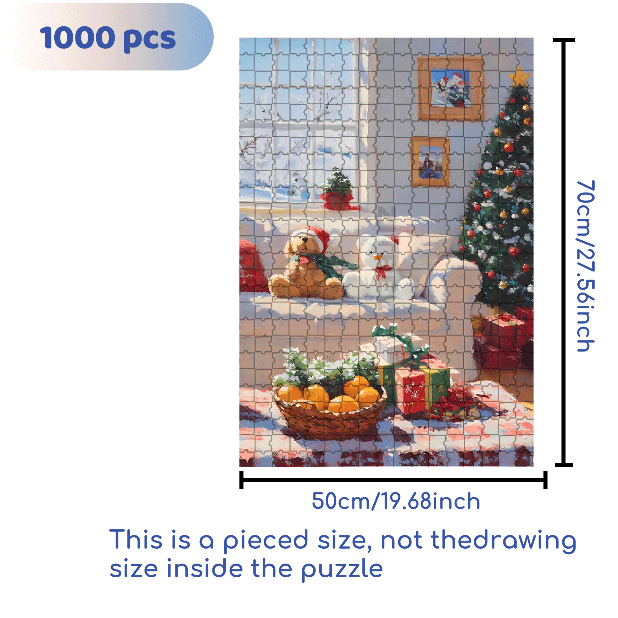 Peaceful Atmosphere 500pcs/1000pcs Jigsaw Puzzle, Scratch-Resistant, Interactive Family Game & Brain-Boosting DIY Decor, Perfect for Halloween, Christmas & New Year Gifts, Family Puzzle Game