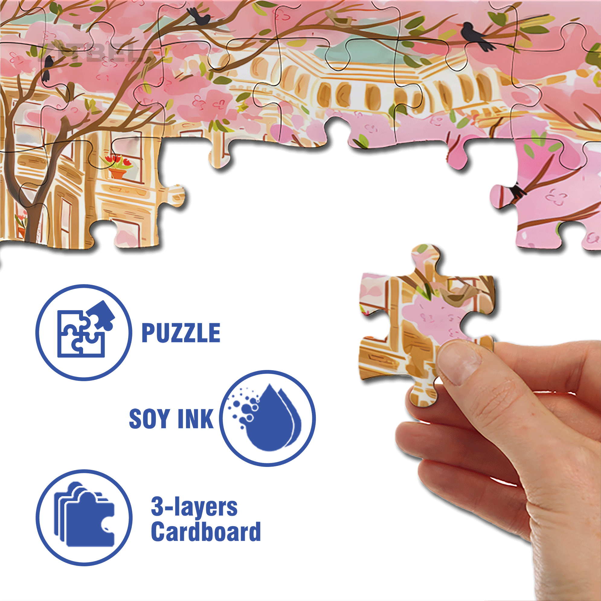 Petals and Pavement 500pcs/1000pcs Jigsaw Puzzle, Scratch-Resistant, Interactive Family Game & Brain-Boosting DIY Decor, Perfect for Halloween, Christmas & New Year Gifts, Family Puzzle Game