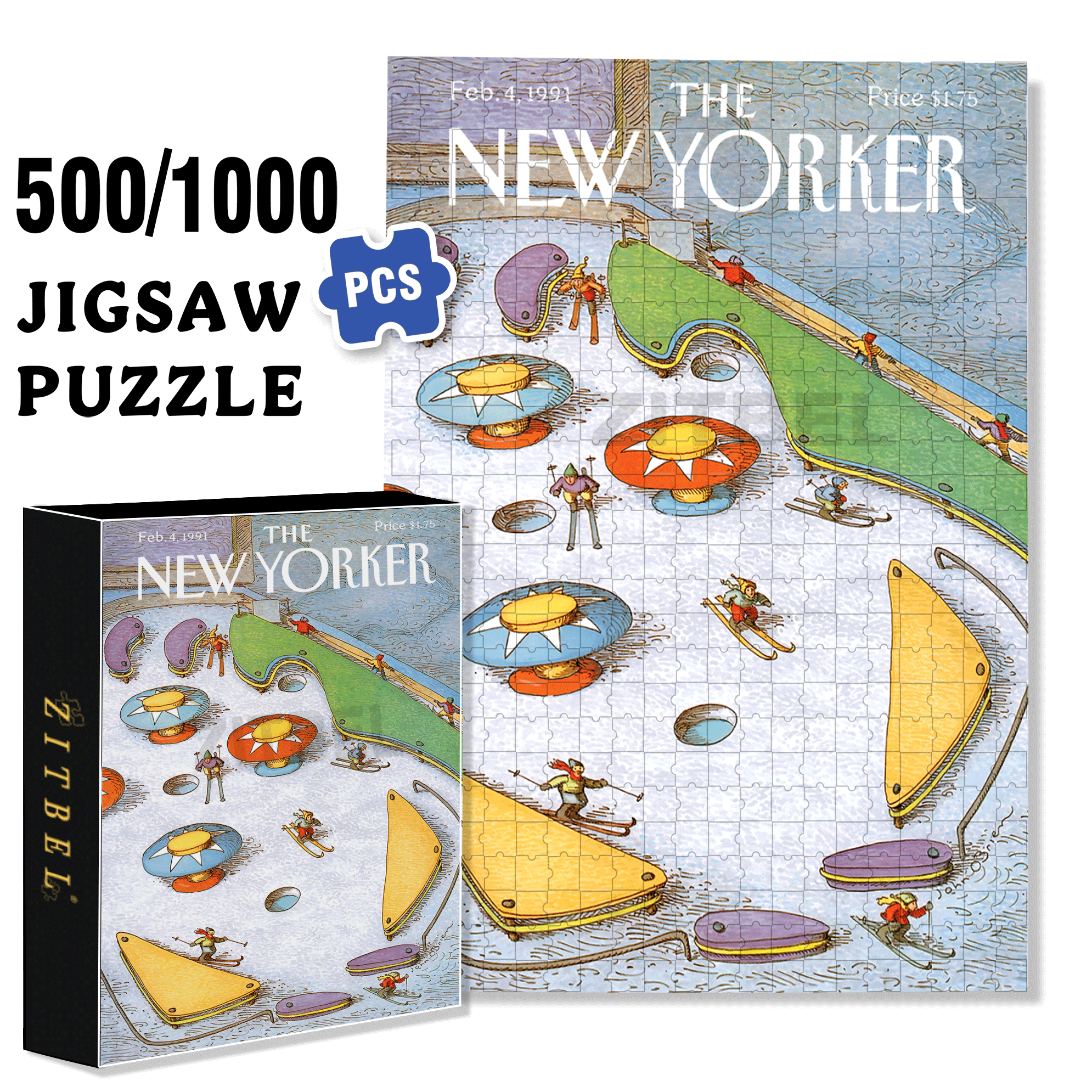 Pinball Piste 500pcs/1000pcs Jigsaw Puzzle, Scratch-Resistant, Interactive Family Game & Brain-Boosting DIY Decor, Perfect for Halloween, Christmas & New Year Gifts, Family Puzzle Game
