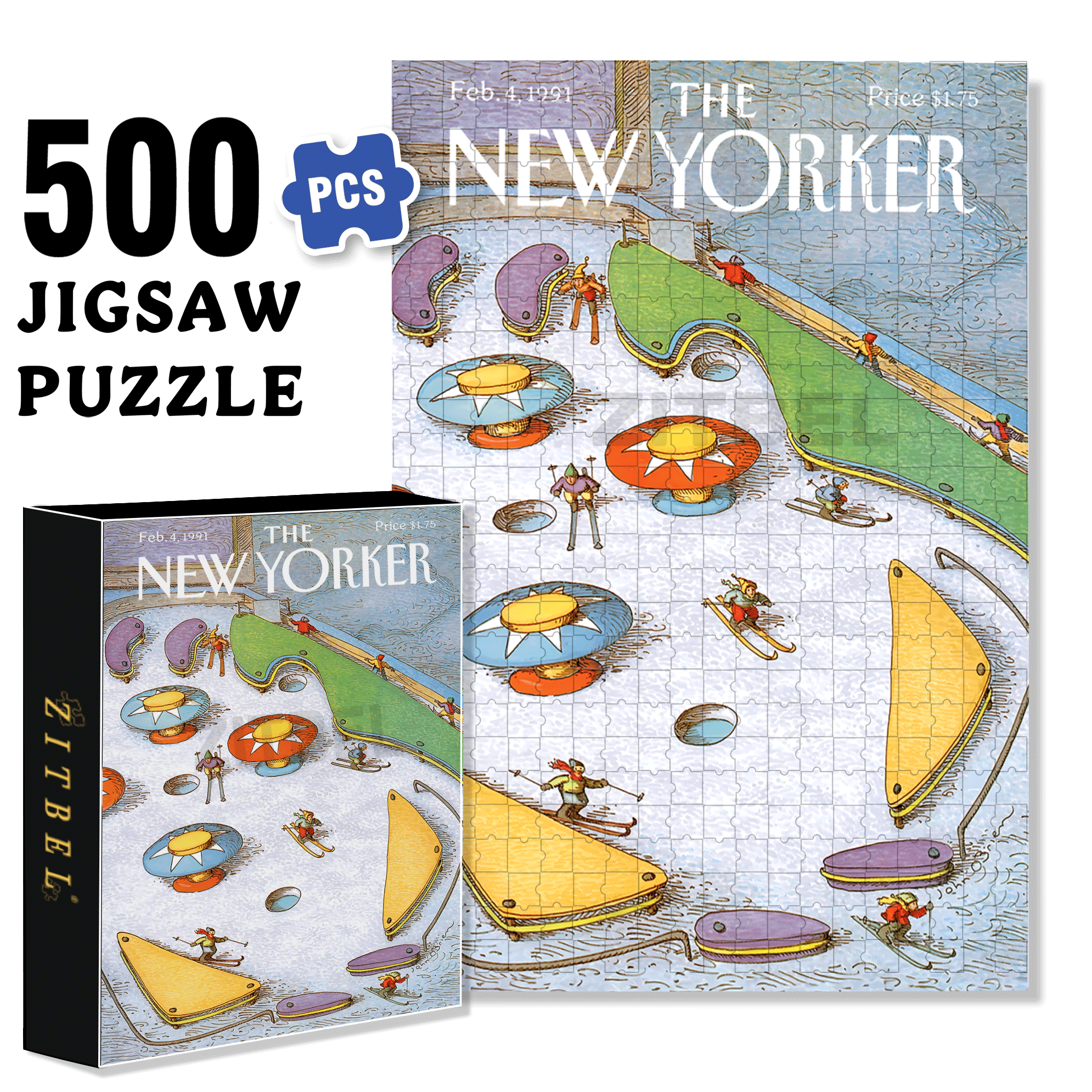 Pinball Piste 500pcs/1000pcs Jigsaw Puzzle, Scratch-Resistant, Interactive Family Game & Brain-Boosting DIY Decor, Perfect for Halloween, Christmas & New Year Gifts, Family Puzzle Game