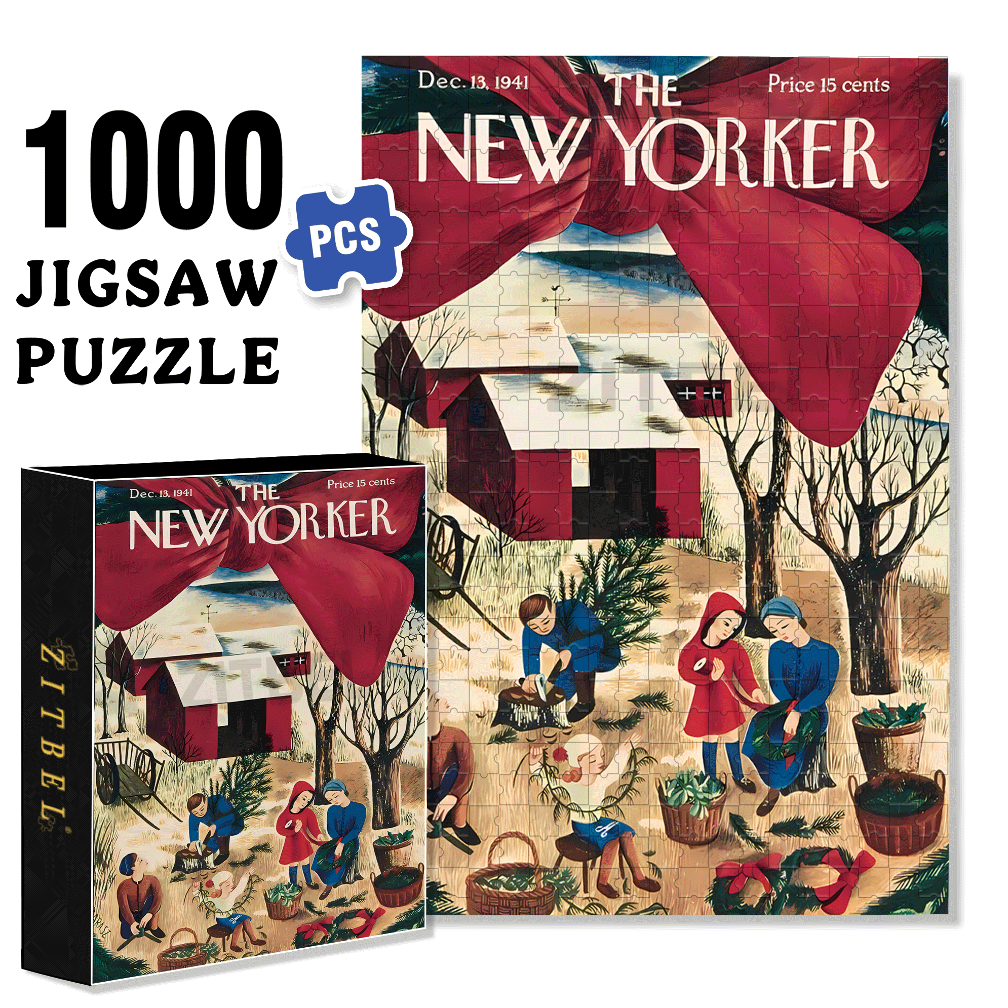 Pining for Christmas  500pcs/1000pcs Jigsaw Puzzle, Scratch-Resistant, Interactive Family Game & Brain-Boosting DIY Decor, Perfect for Halloween, Christmas & New Year Gifts, Family Puzzle Game