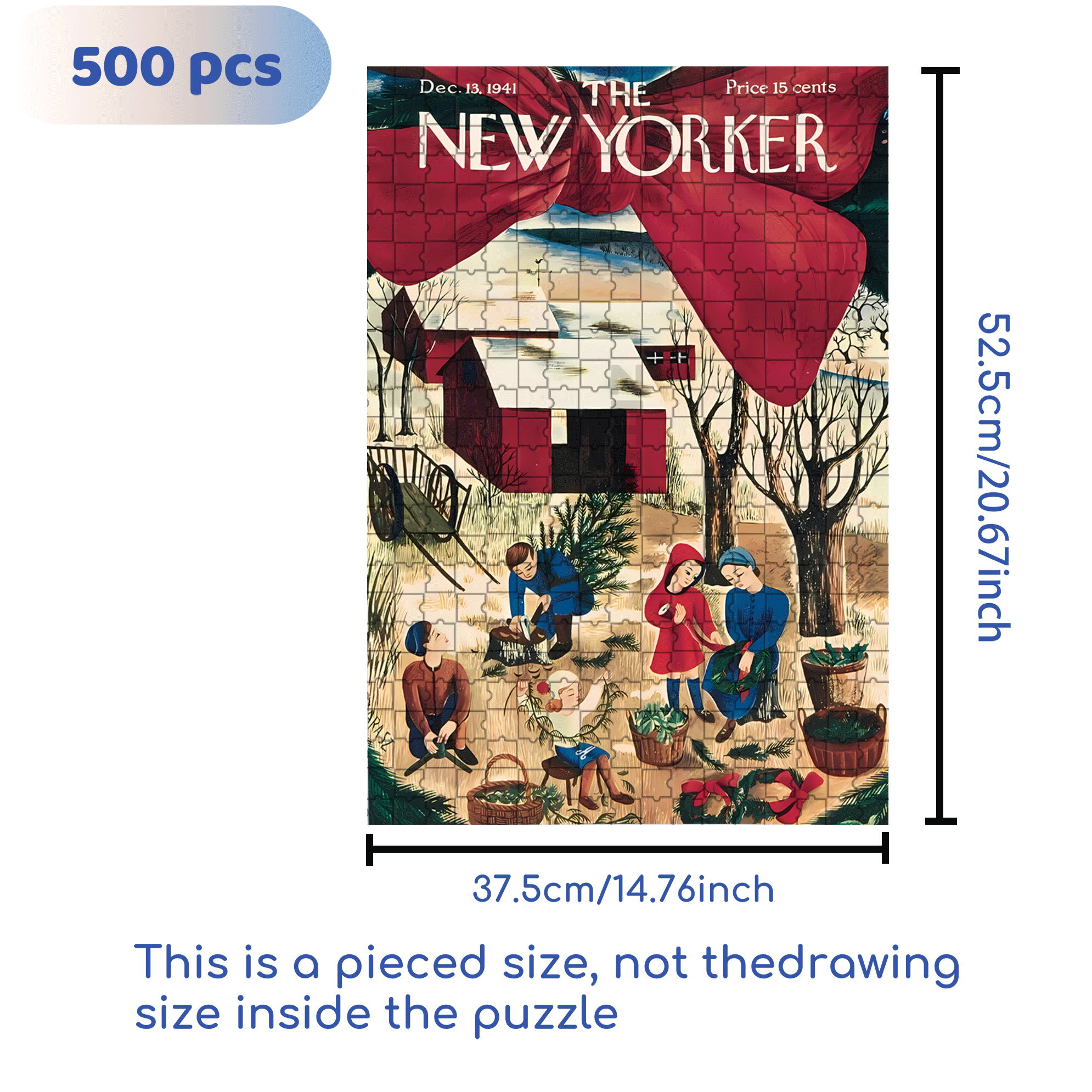 Pining for Christmas  500pcs/1000pcs Jigsaw Puzzle, Scratch-Resistant, Interactive Family Game & Brain-Boosting DIY Decor, Perfect for Halloween, Christmas & New Year Gifts, Family Puzzle Game