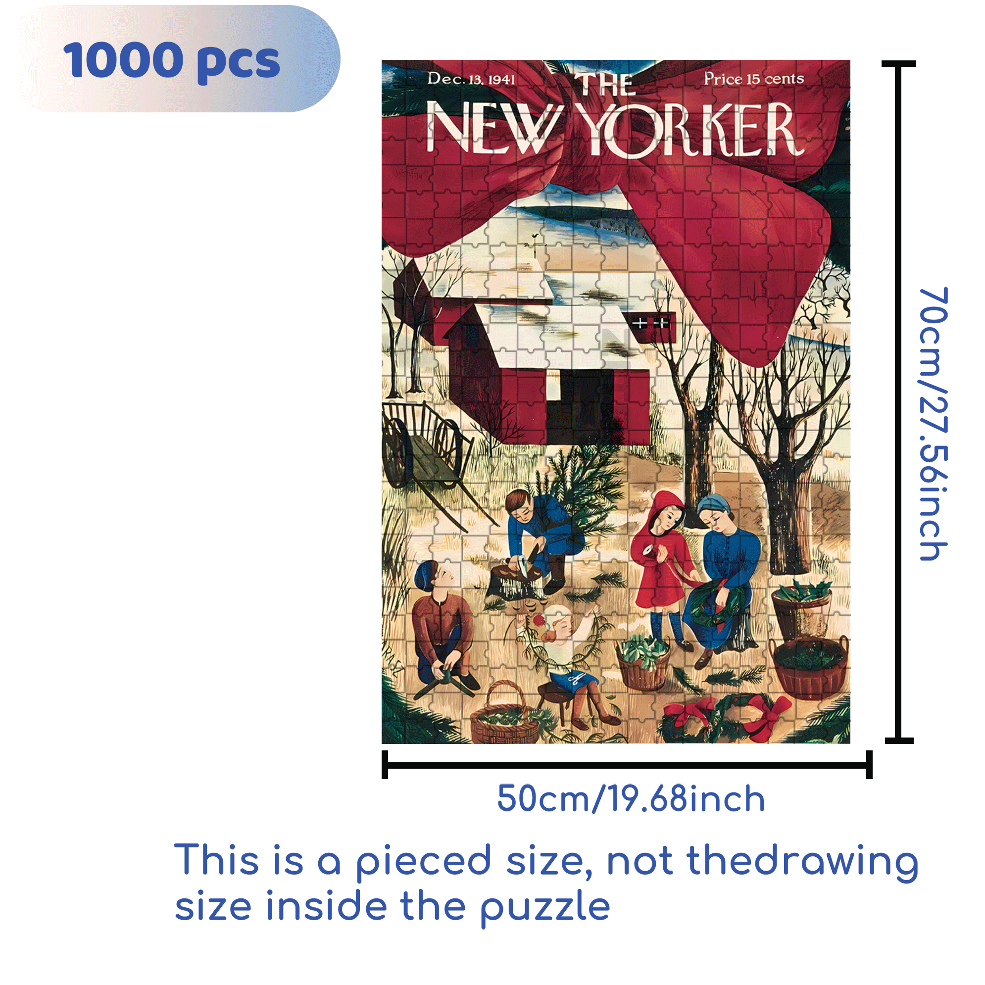 Pining for Christmas  500pcs/1000pcs Jigsaw Puzzle, Scratch-Resistant, Interactive Family Game & Brain-Boosting DIY Decor, Perfect for Halloween, Christmas & New Year Gifts, Family Puzzle Game