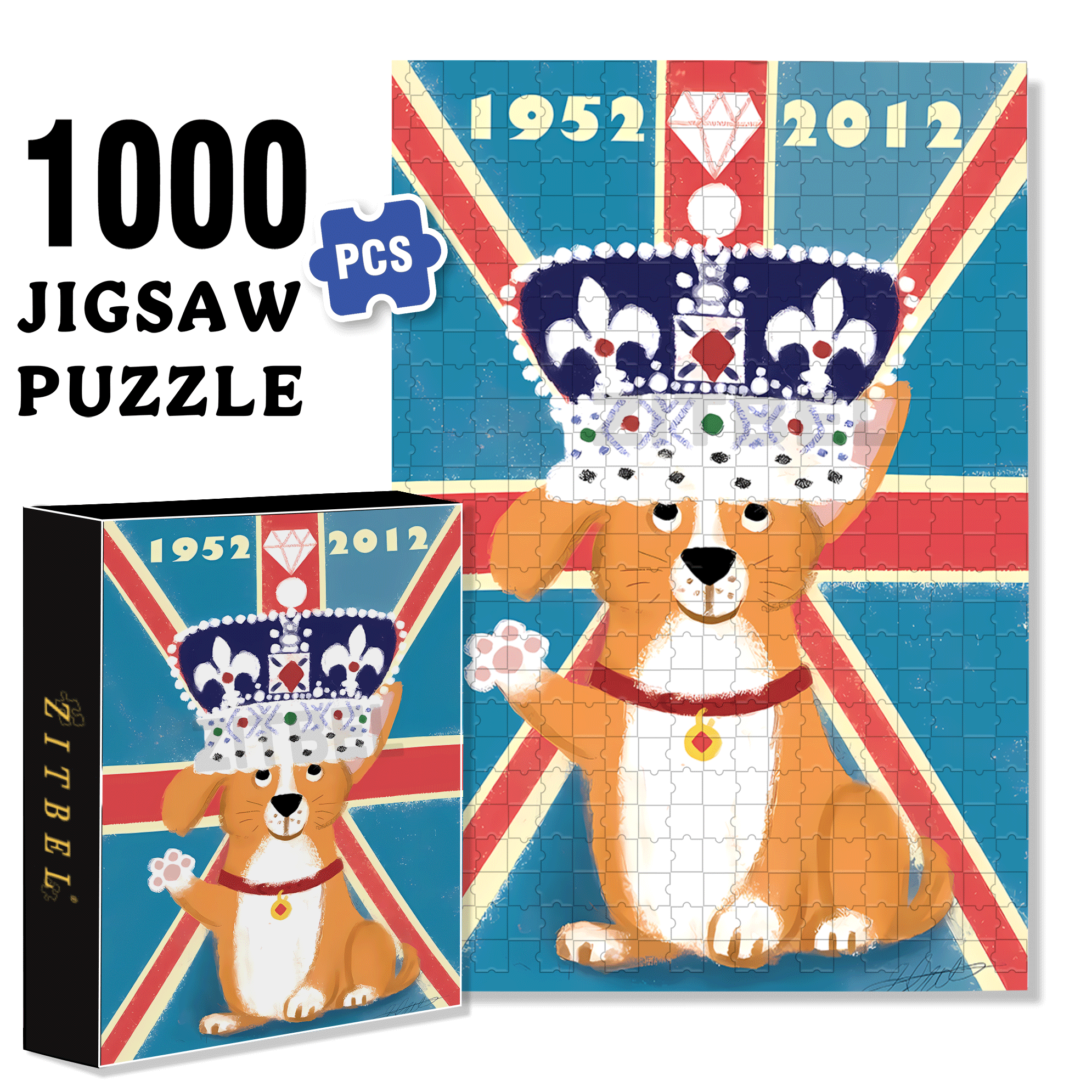 Queen's Diamond  500pcs/1000pcs Jigsaw Puzzle, Scratch-Resistant, Interactive Family Game & Brain-Boosting DIY Decor, Perfect for Halloween, Christmas & New Year Gifts, Family Puzzle Game