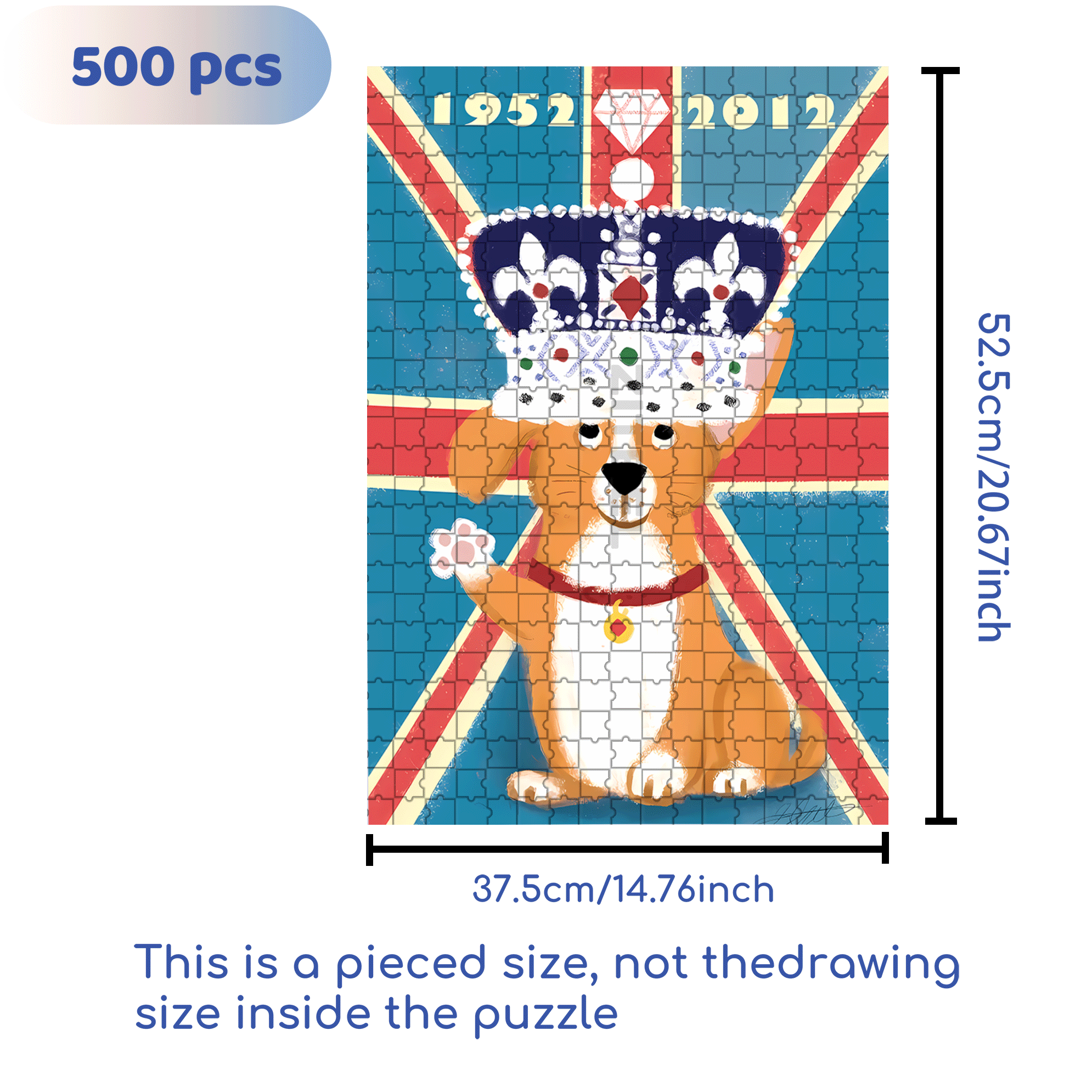 Queen's Diamond  500pcs/1000pcs Jigsaw Puzzle, Scratch-Resistant, Interactive Family Game & Brain-Boosting DIY Decor, Perfect for Halloween, Christmas & New Year Gifts, Family Puzzle Game