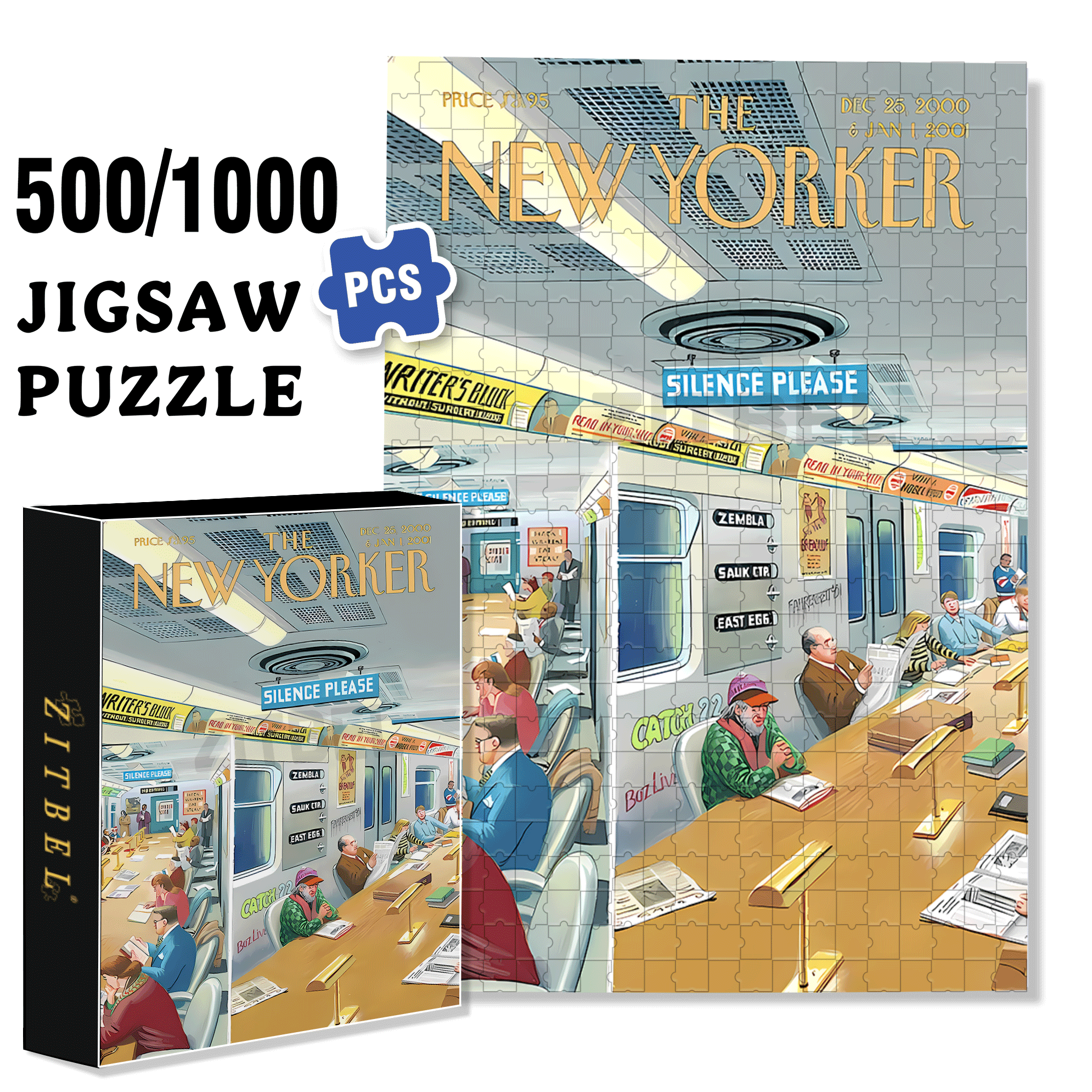 Reading And Riding  500pcs/1000pcs Jigsaw Puzzle, Scratch-Resistant, Interactive Family Game & Brain-Boosting DIY Decor, Perfect for Halloween, Christmas & New Year Gifts, Family Puzzle Game