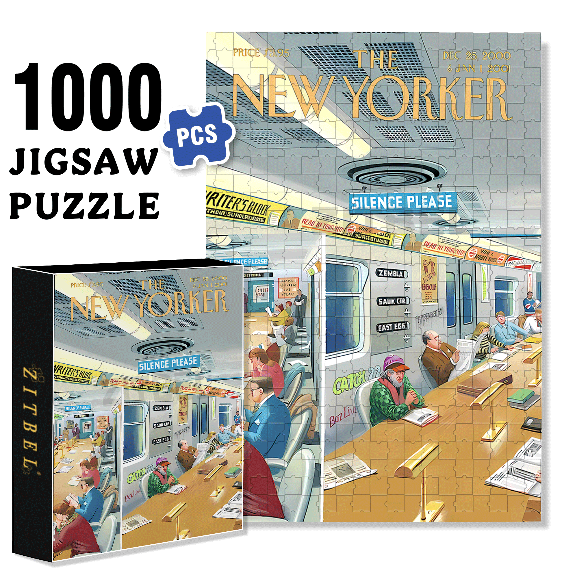 Reading And Riding  500pcs/1000pcs Jigsaw Puzzle, Scratch-Resistant, Interactive Family Game & Brain-Boosting DIY Decor, Perfect for Halloween, Christmas & New Year Gifts, Family Puzzle Game