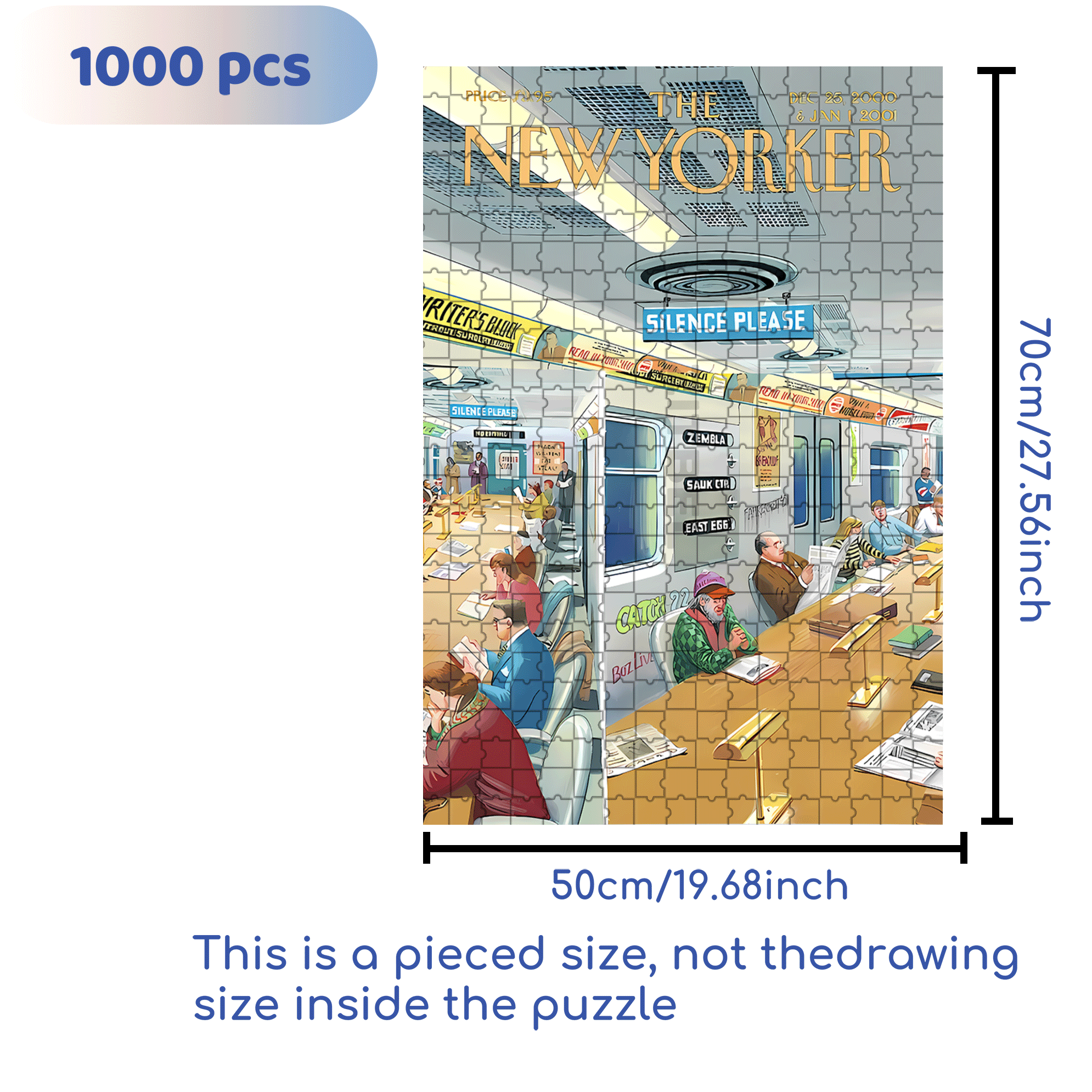 Reading And Riding  500pcs/1000pcs Jigsaw Puzzle, Scratch-Resistant, Interactive Family Game & Brain-Boosting DIY Decor, Perfect for Halloween, Christmas & New Year Gifts, Family Puzzle Game