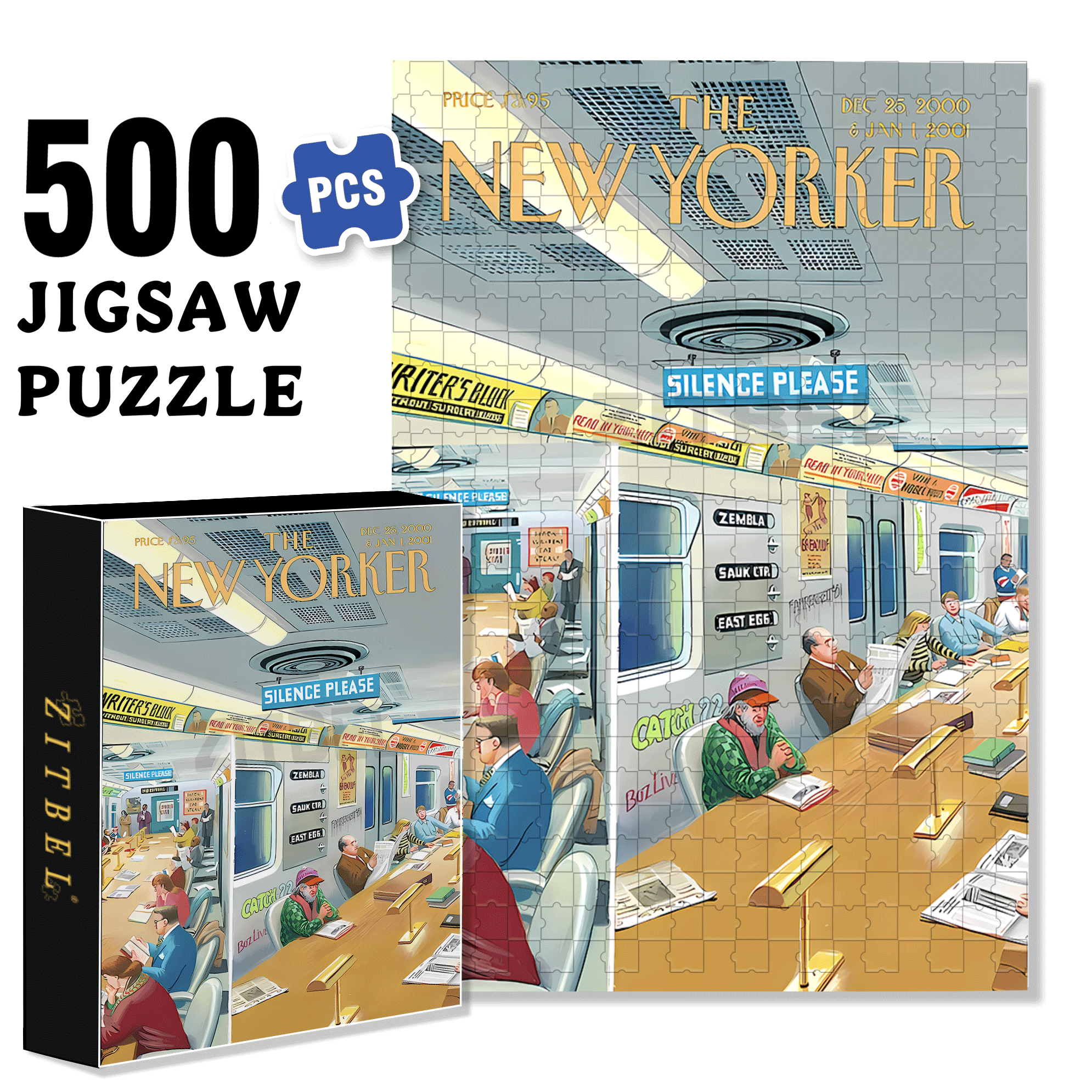 Reading And Riding  500pcs/1000pcs Jigsaw Puzzle, Scratch-Resistant, Interactive Family Game & Brain-Boosting DIY Decor, Perfect for Halloween, Christmas & New Year Gifts, Family Puzzle Game