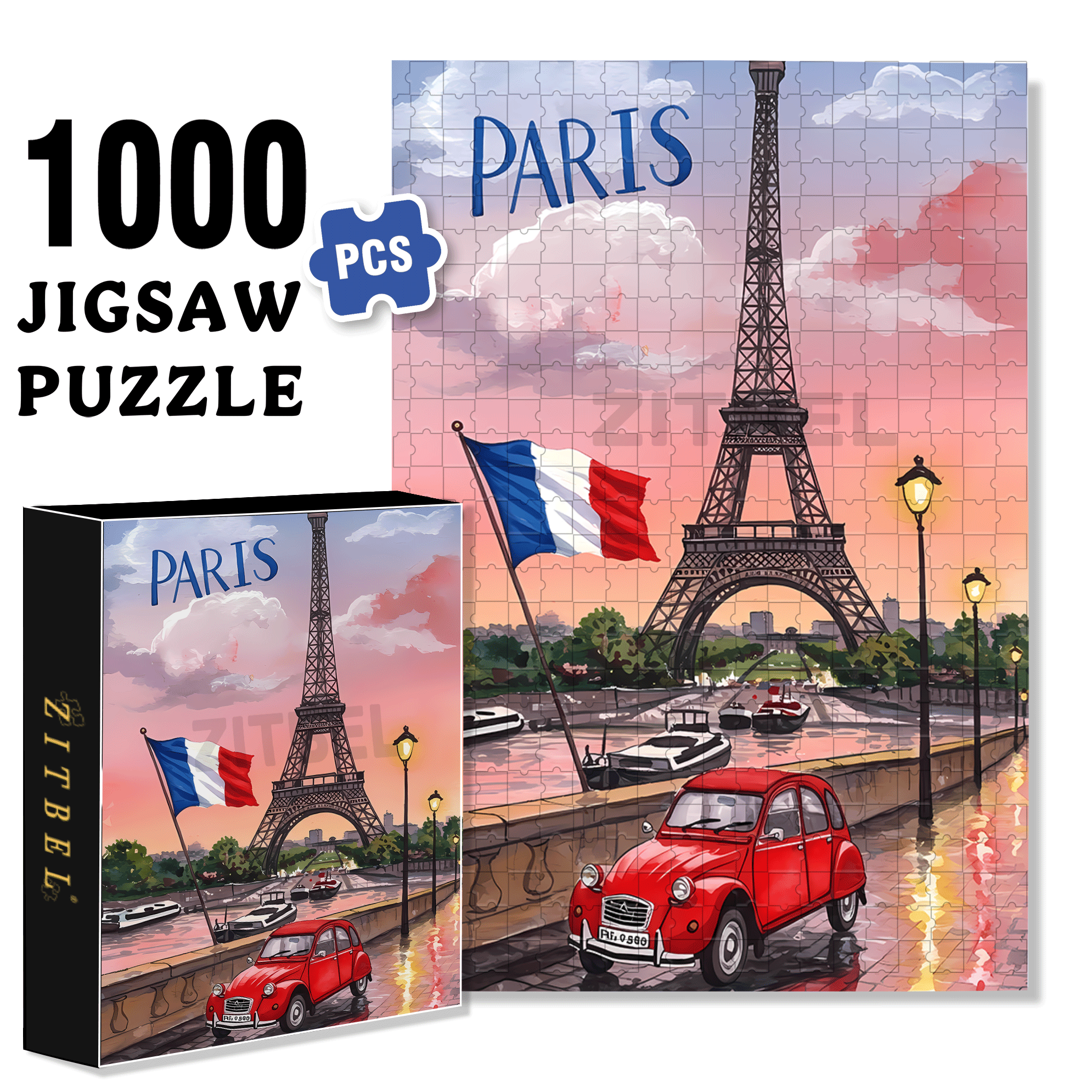 Red Beetle 500pcs/1000pcs Jigsaw Puzzle, Scratch-Resistant, Interactive Family Game & Brain-Boosting DIY Decor, Perfect for Halloween, Christmas & New Year Gifts, Family Puzzle Game