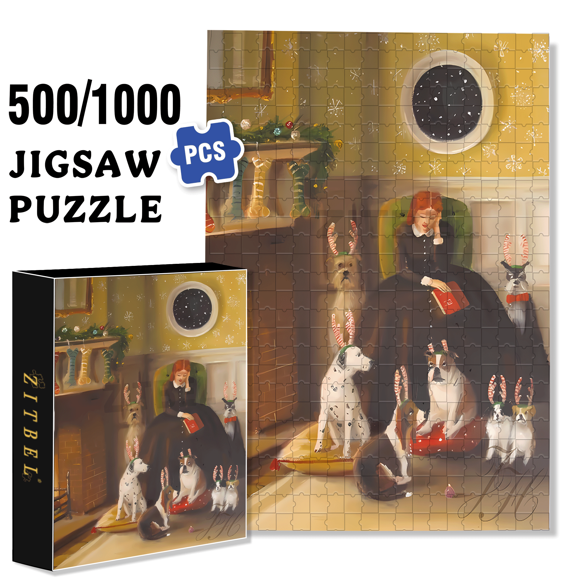 Rolling Eyes 500pcs/1000pcs Jigsaw Puzzle, Scratch-Resistant, Interactive Family Game & Brain-Boosting DIY Decor, Perfect for Halloween, Christmas & New Year Gifts, Family Puzzle Game