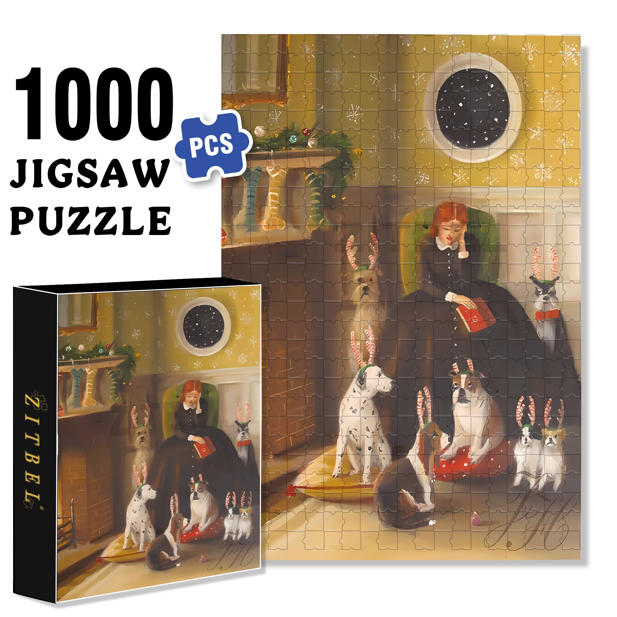Rolling Eyes 500pcs/1000pcs Jigsaw Puzzle, Scratch-Resistant, Interactive Family Game & Brain-Boosting DIY Decor, Perfect for Halloween, Christmas & New Year Gifts, Family Puzzle Game
