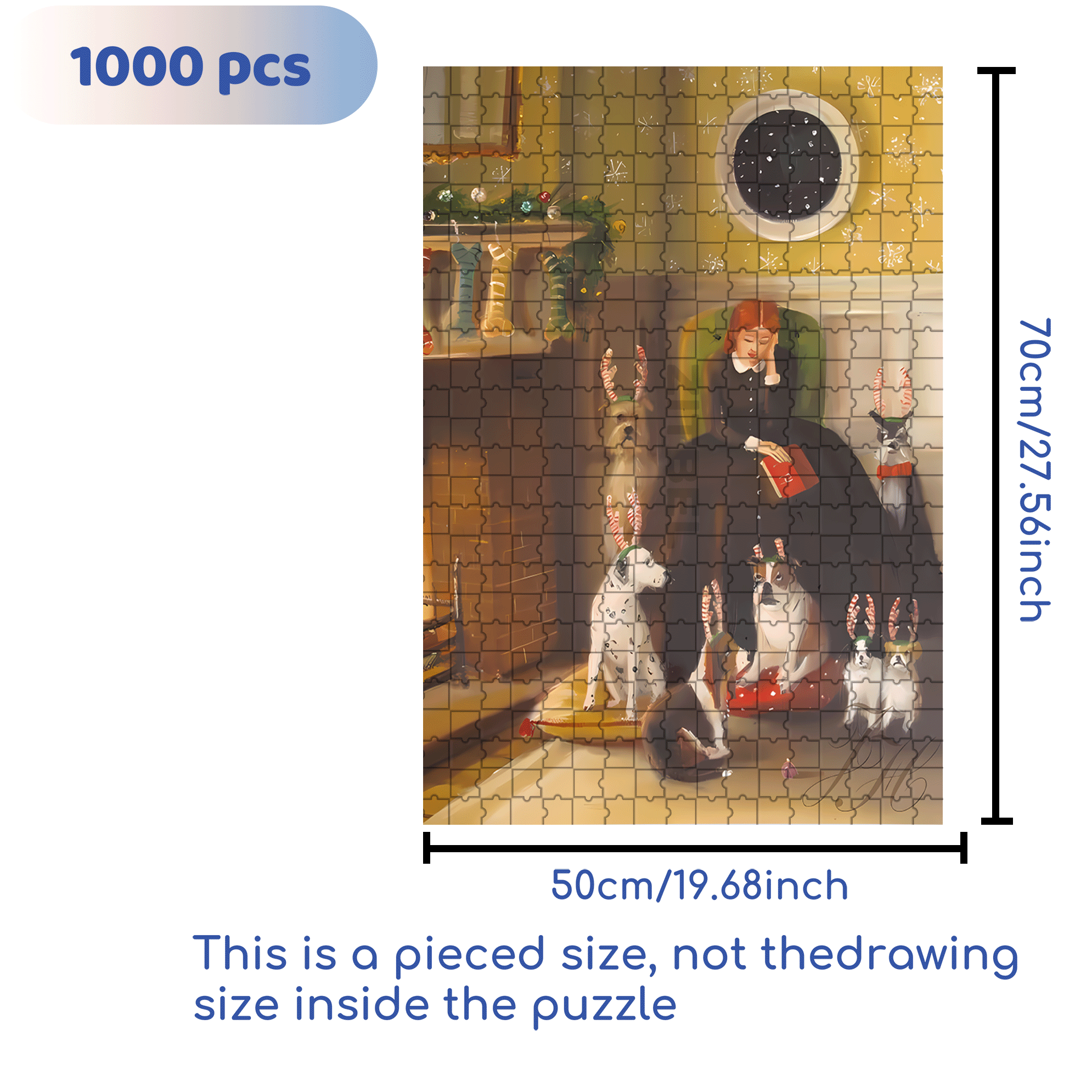 Rolling Eyes 500pcs/1000pcs Jigsaw Puzzle, Scratch-Resistant, Interactive Family Game & Brain-Boosting DIY Decor, Perfect for Halloween, Christmas & New Year Gifts, Family Puzzle Game