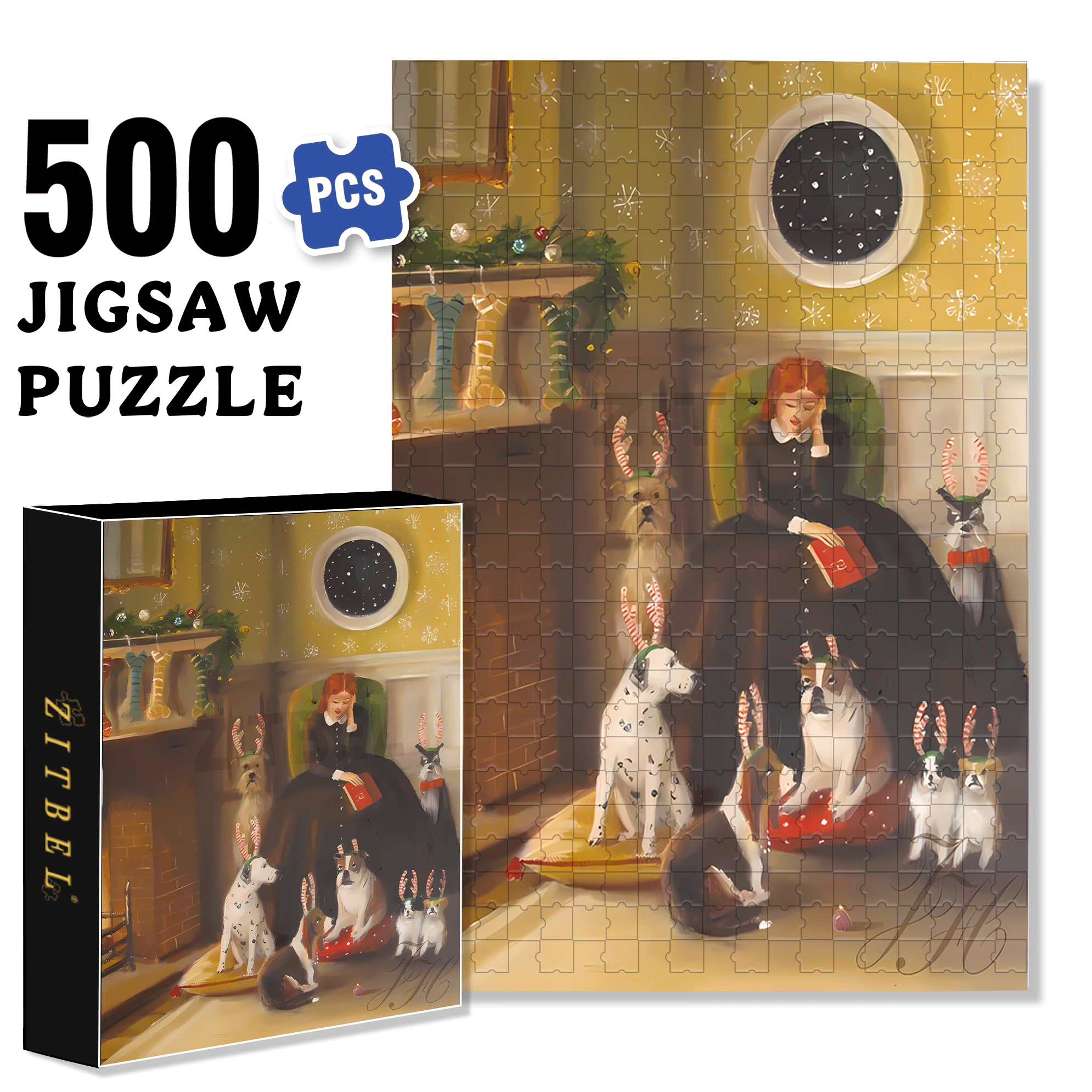 Rolling Eyes 500pcs/1000pcs Jigsaw Puzzle, Scratch-Resistant, Interactive Family Game & Brain-Boosting DIY Decor, Perfect for Halloween, Christmas & New Year Gifts, Family Puzzle Game