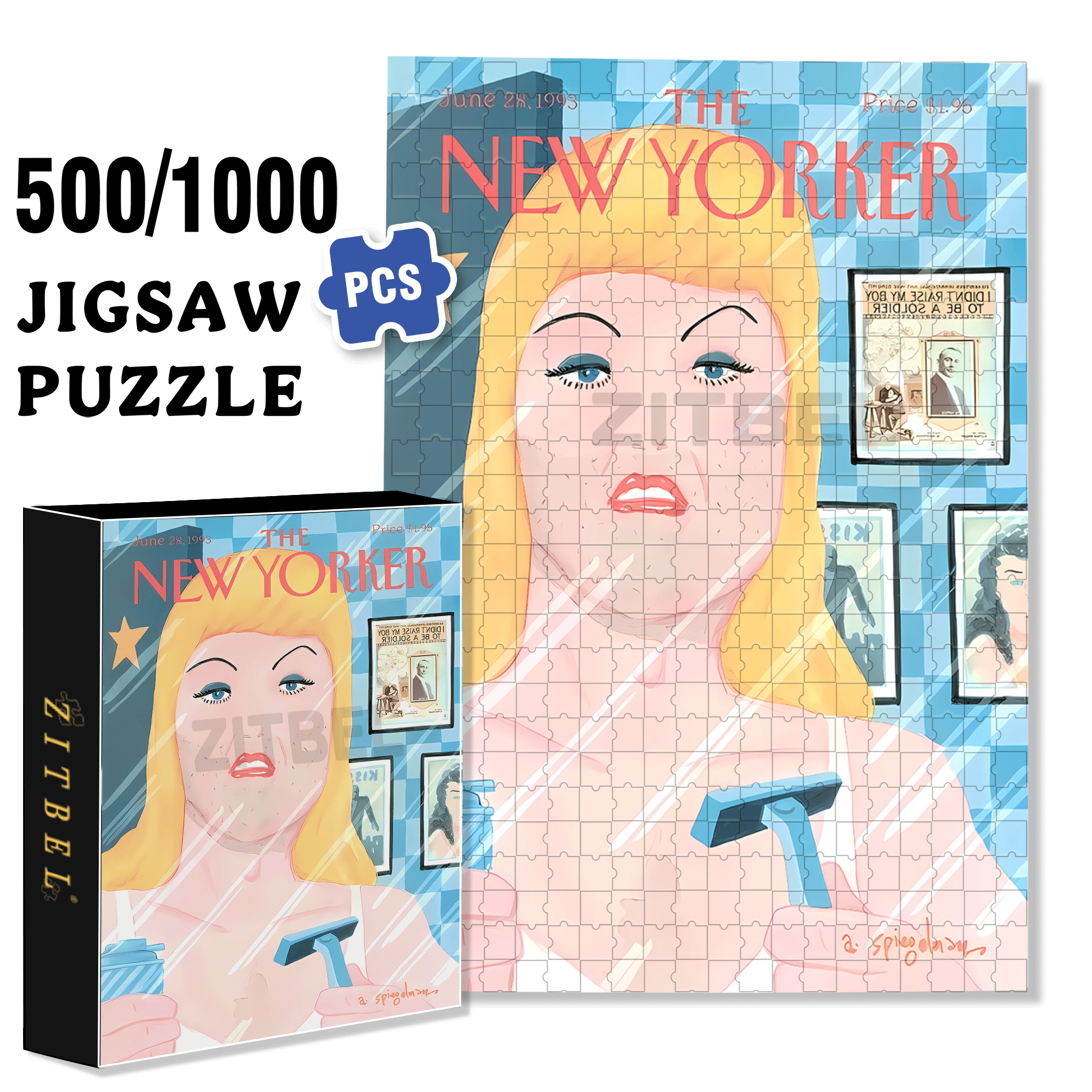 Shave 500pcs/1000pcs Jigsaw Puzzle, Scratch-Resistant, Interactive Family Game & Brain-Boosting DIY Decor, Perfect for Halloween, Christmas & New Year Gifts, Family Puzzle Game