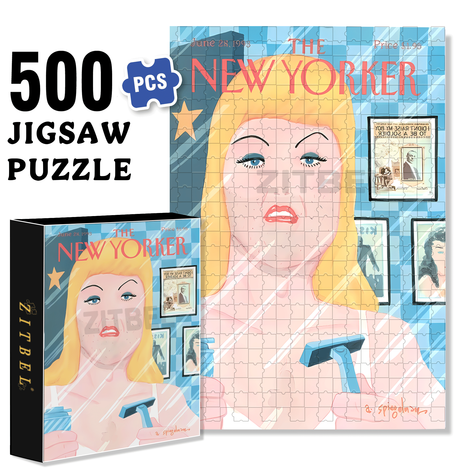 Shave 500pcs/1000pcs Jigsaw Puzzle, Scratch-Resistant, Interactive Family Game & Brain-Boosting DIY Decor, Perfect for Halloween, Christmas & New Year Gifts, Family Puzzle Game