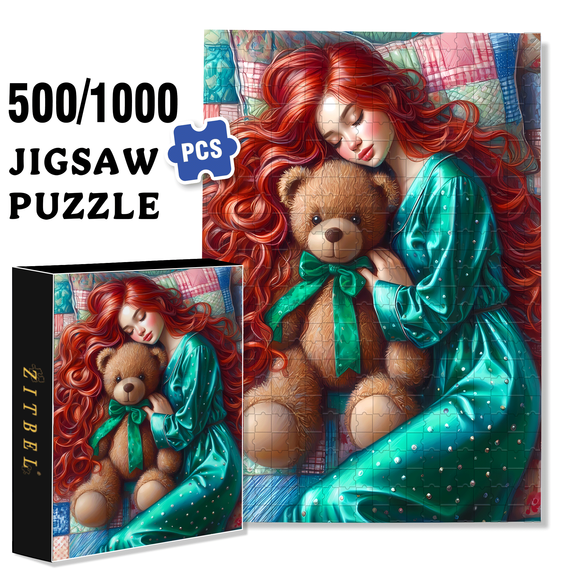 Sleeping Peacefully 500pcs/1000pcs Jigsaw Puzzle, Scratch-Resistant, Interactive Family Game & Brain-Boosting DIY Decor, Perfect for Halloween, Christmas & New Year Gifts, Family Puzzle Game