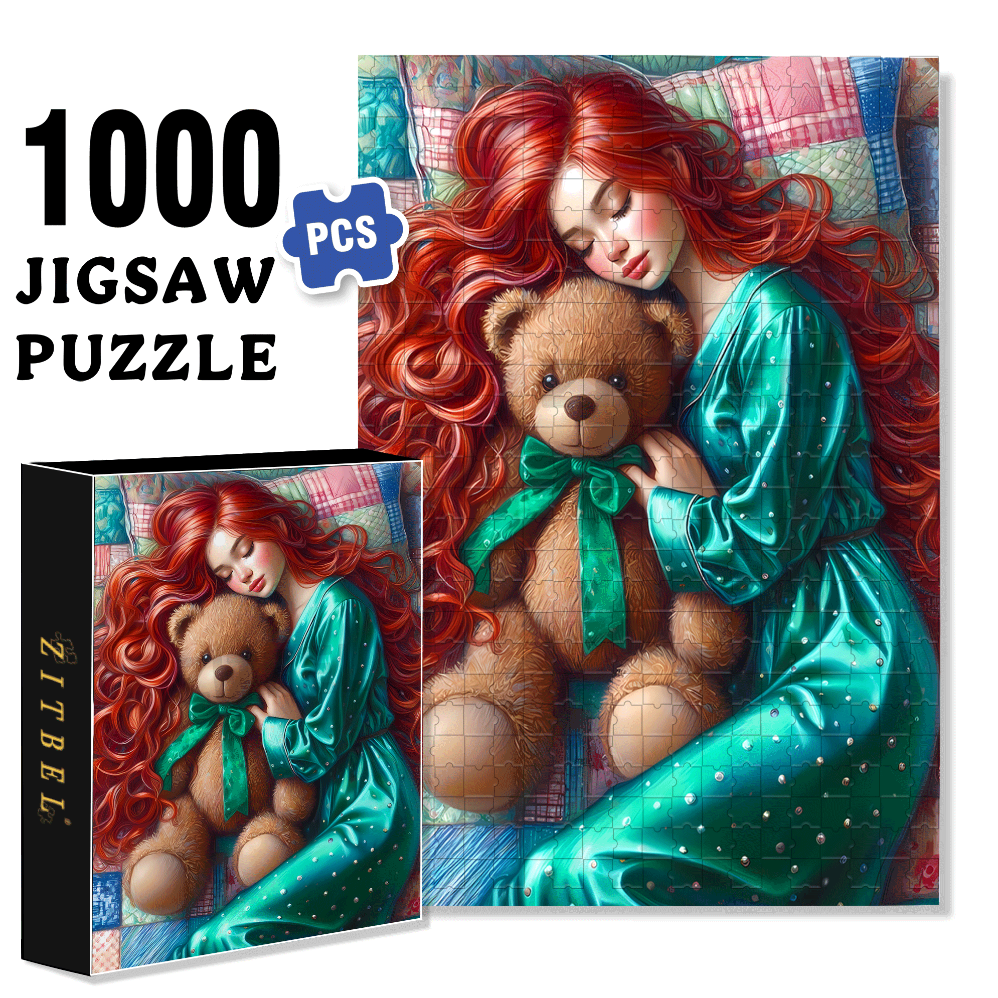 Sleeping Peacefully 500pcs/1000pcs Jigsaw Puzzle, Scratch-Resistant, Interactive Family Game & Brain-Boosting DIY Decor, Perfect for Halloween, Christmas & New Year Gifts, Family Puzzle Game
