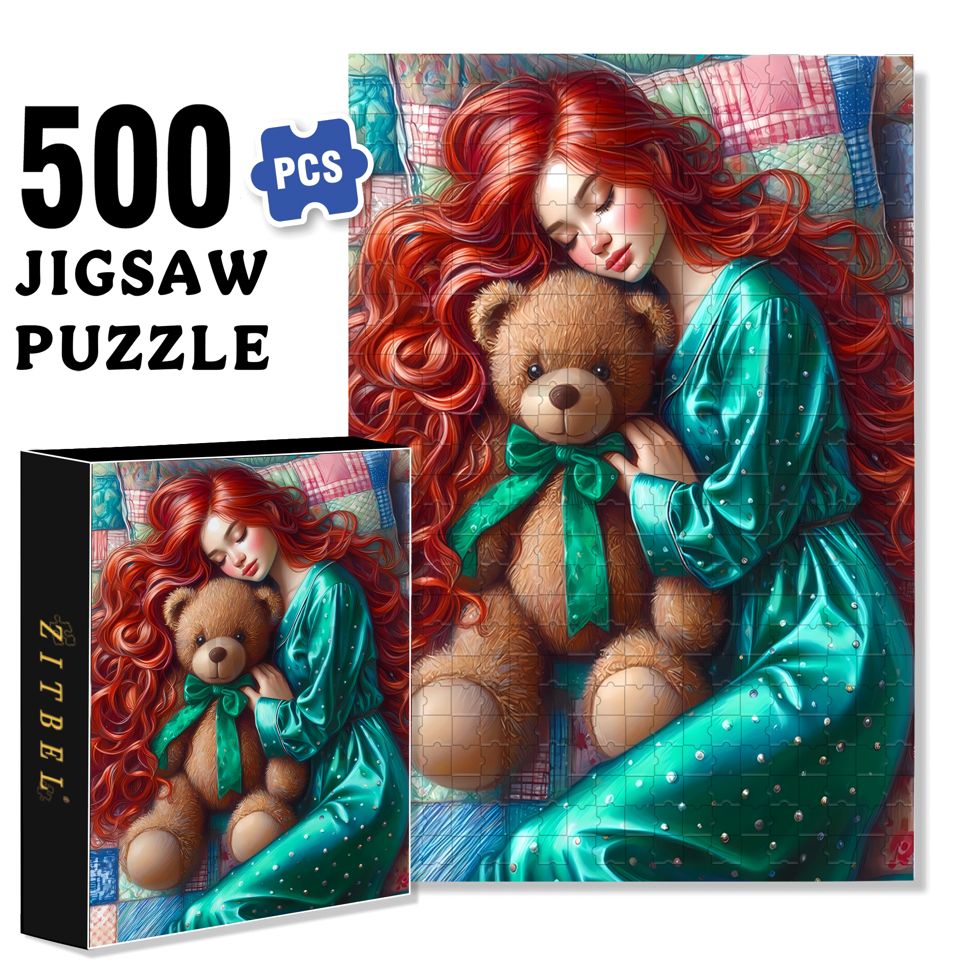 Sleeping Peacefully 500pcs/1000pcs Jigsaw Puzzle, Scratch-Resistant, Interactive Family Game & Brain-Boosting DIY Decor, Perfect for Halloween, Christmas & New Year Gifts, Family Puzzle Game