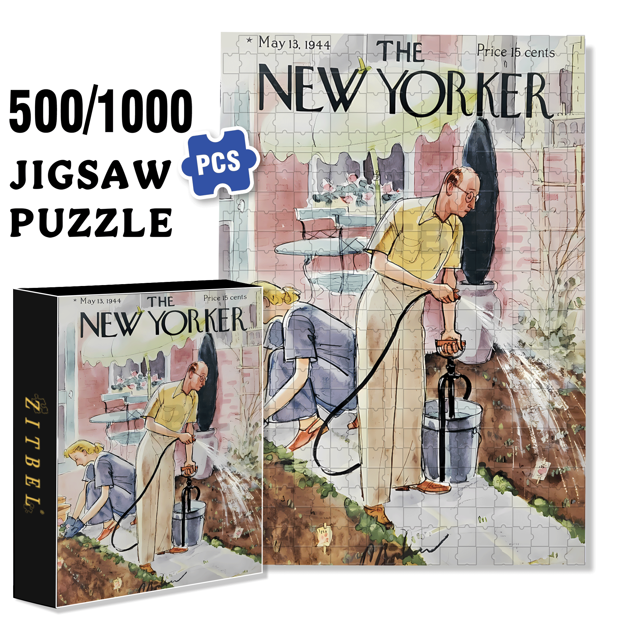 Tending The Vegetable Garden 500pcs/1000pcs Jigsaw Puzzle, Scratch-Resistant, Interactive Family Game & Brain-Boosting DIY Decor, Perfect for Halloween, Christmas & New Year Gifts, Family Puzzle Game