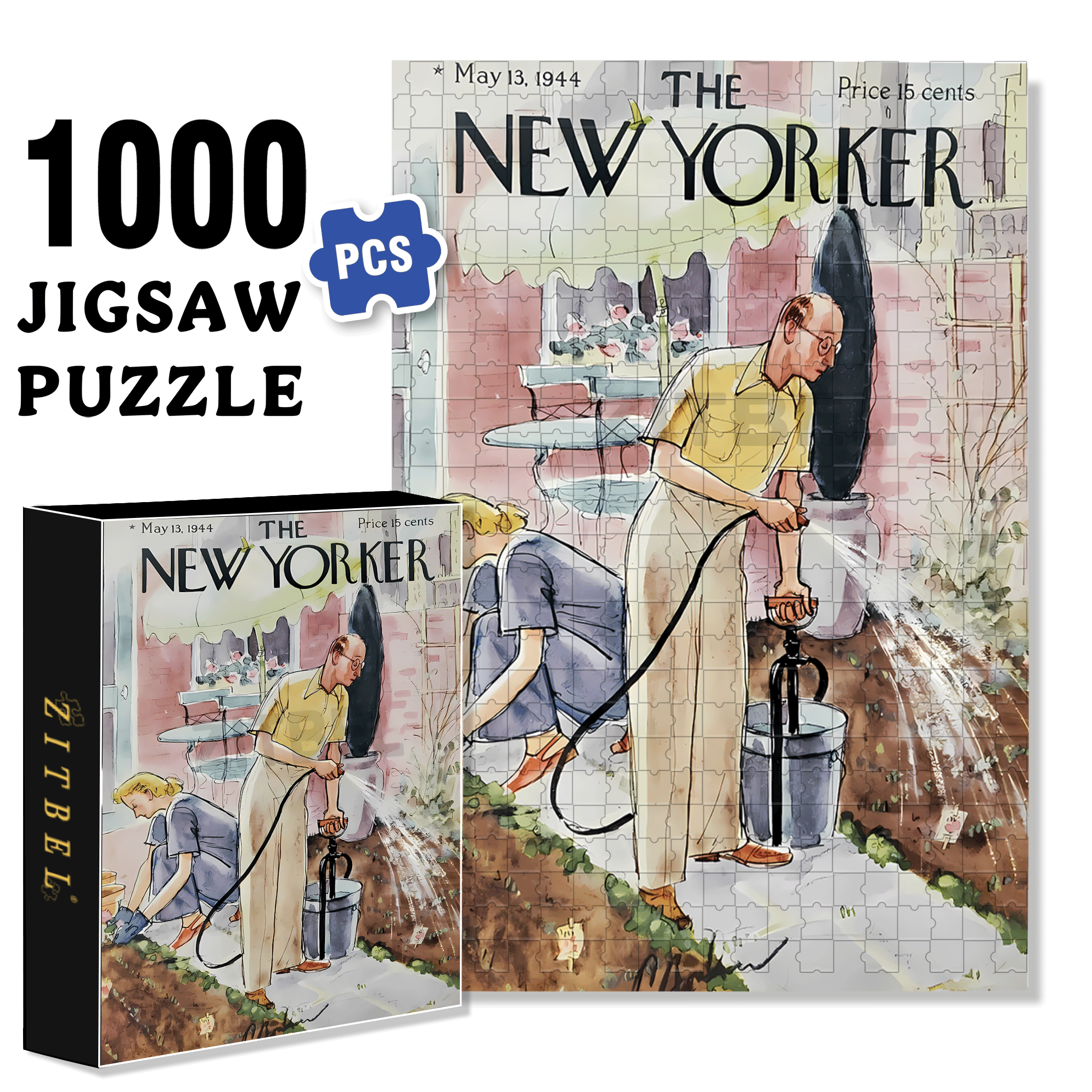 Tending The Vegetable Garden 500pcs/1000pcs Jigsaw Puzzle, Scratch-Resistant, Interactive Family Game & Brain-Boosting DIY Decor, Perfect for Halloween, Christmas & New Year Gifts, Family Puzzle Game