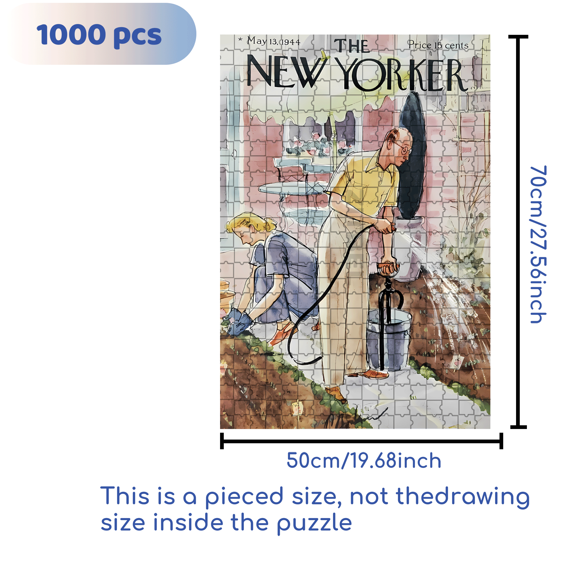 Tending The Vegetable Garden 500pcs/1000pcs Jigsaw Puzzle, Scratch-Resistant, Interactive Family Game & Brain-Boosting DIY Decor, Perfect for Halloween, Christmas & New Year Gifts, Family Puzzle Game