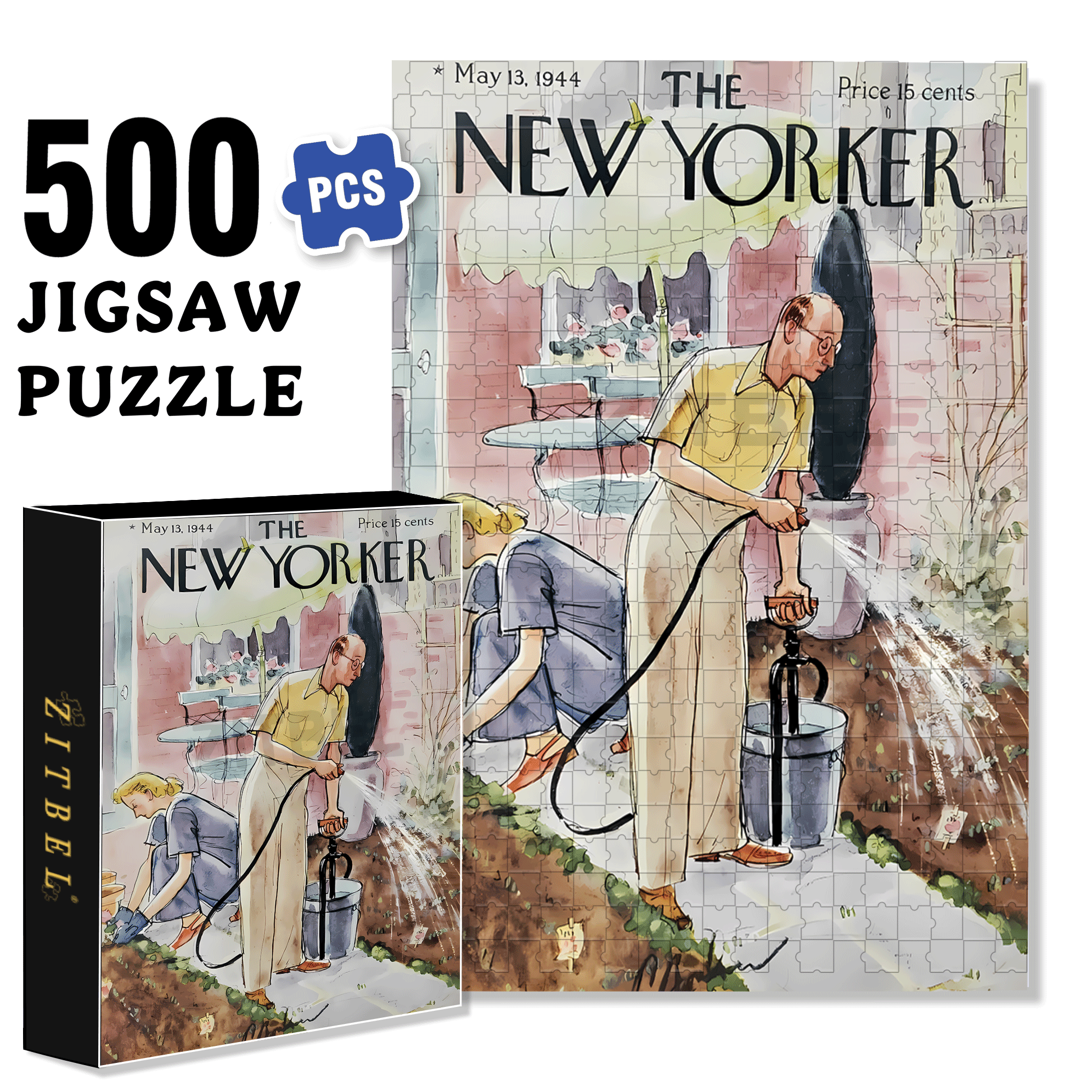 Tending The Vegetable Garden 500pcs/1000pcs Jigsaw Puzzle, Scratch-Resistant, Interactive Family Game & Brain-Boosting DIY Decor, Perfect for Halloween, Christmas & New Year Gifts, Family Puzzle Game
