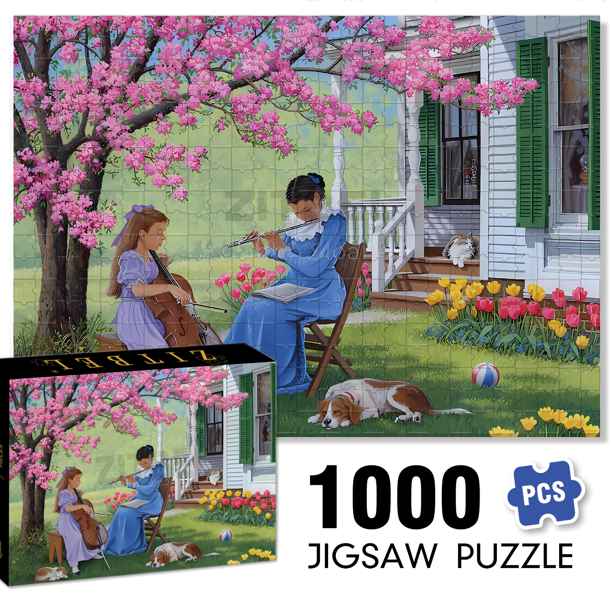 Adagio 500pcs/1000pcs Jigsaw Puzzle, Scratch-Resistant, Interactive Family Game & Brain-Boosting DIY Decor, Perfect for Halloween, Christmas & New Year Gifts, Family Puzzle Game