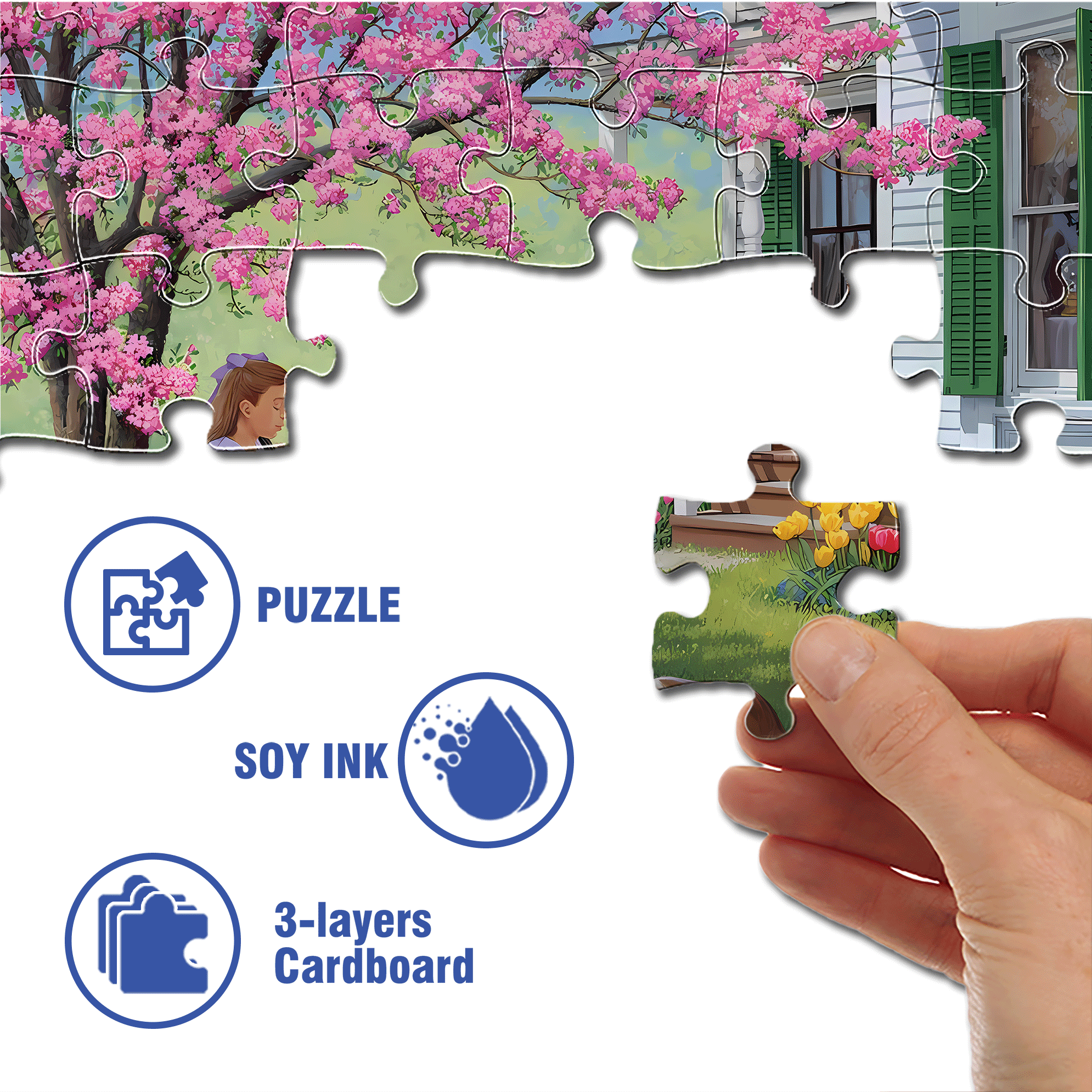 Adagio 500pcs/1000pcs Jigsaw Puzzle, Scratch-Resistant, Interactive Family Game & Brain-Boosting DIY Decor, Perfect for Halloween, Christmas & New Year Gifts, Family Puzzle Game