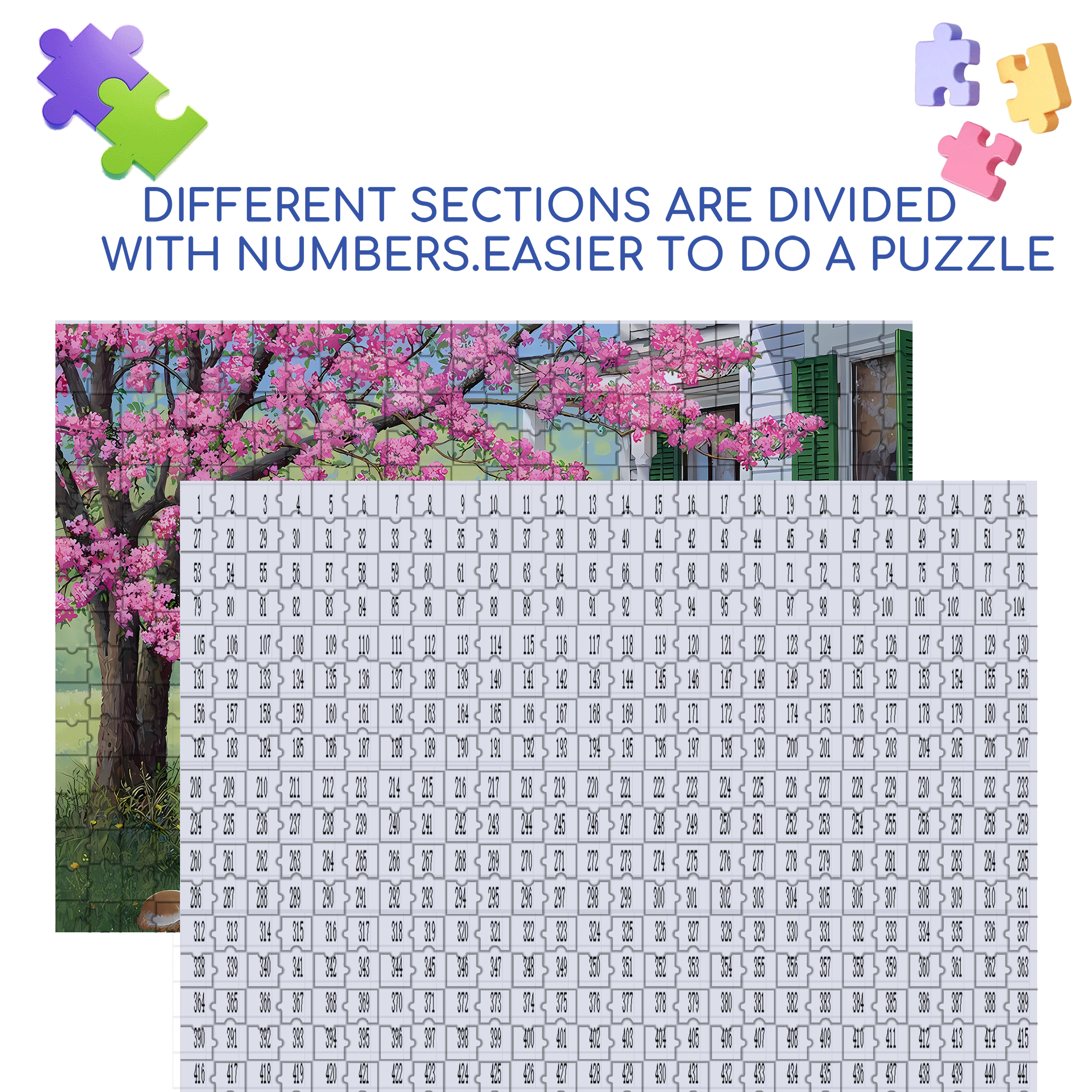 Adagio 500pcs/1000pcs Jigsaw Puzzle, Scratch-Resistant, Interactive Family Game & Brain-Boosting DIY Decor, Perfect for Halloween, Christmas & New Year Gifts, Family Puzzle Game