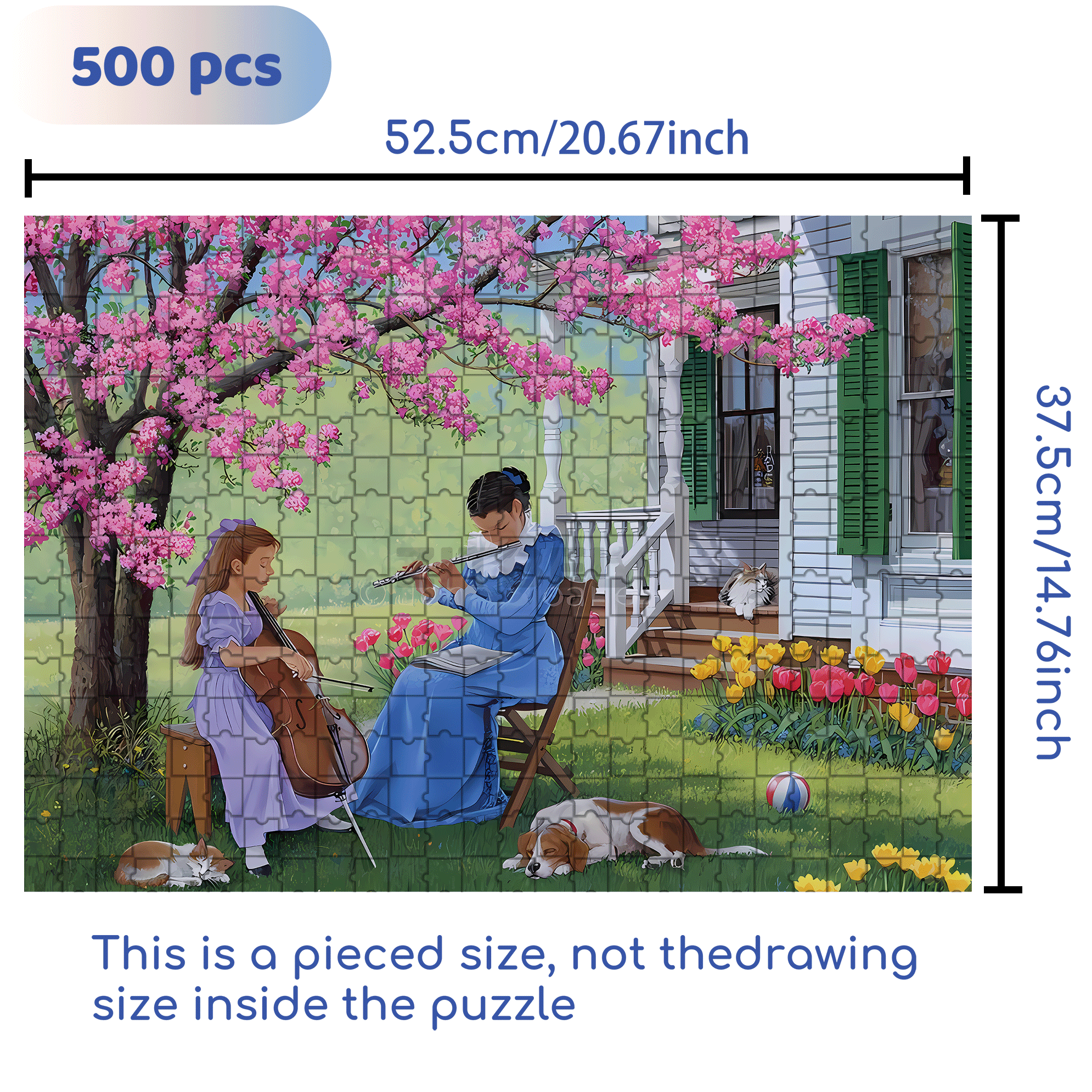 Adagio 500pcs/1000pcs Jigsaw Puzzle, Scratch-Resistant, Interactive Family Game & Brain-Boosting DIY Decor, Perfect for Halloween, Christmas & New Year Gifts, Family Puzzle Game