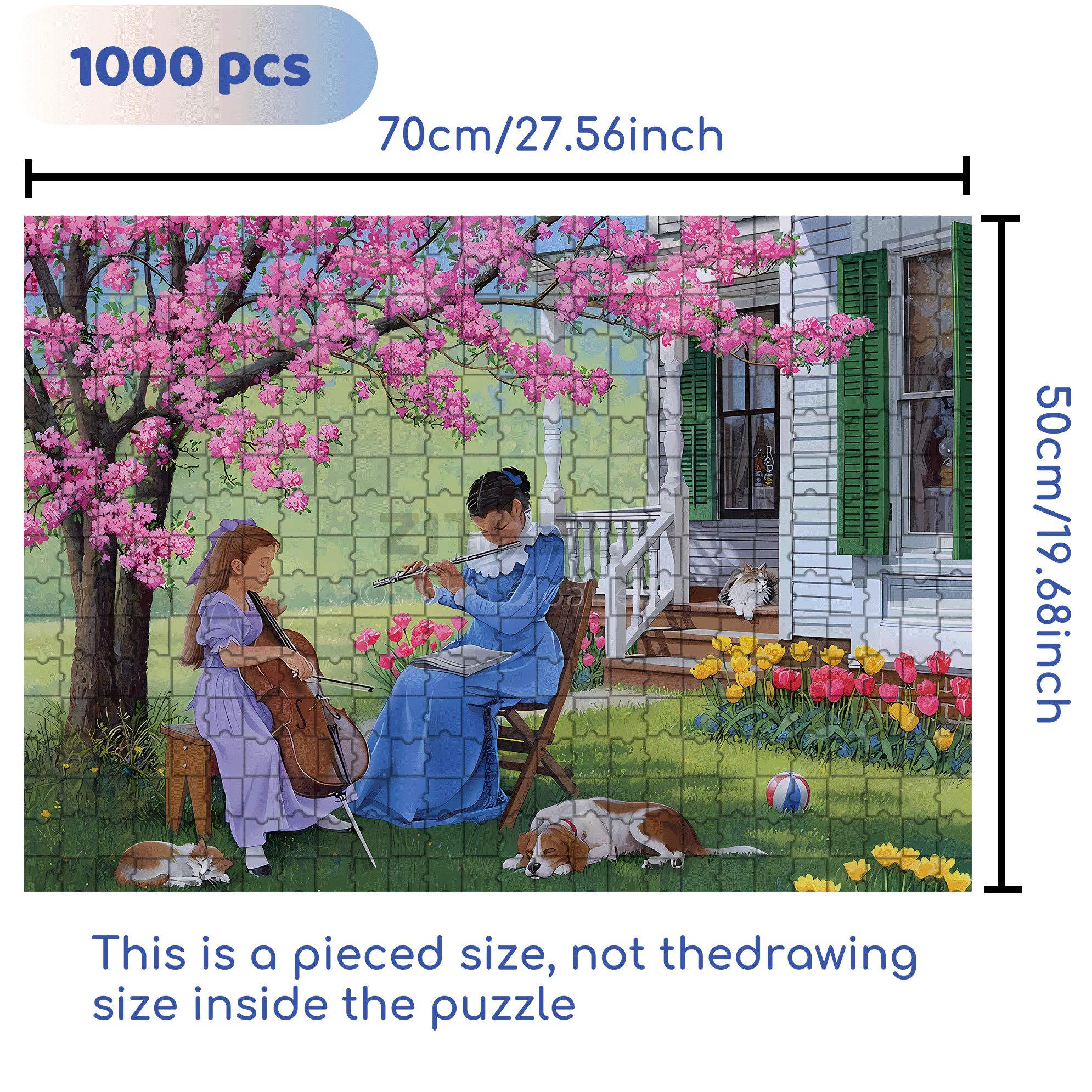 Adagio 500pcs/1000pcs Jigsaw Puzzle, Scratch-Resistant, Interactive Family Game & Brain-Boosting DIY Decor, Perfect for Halloween, Christmas & New Year Gifts, Family Puzzle Game