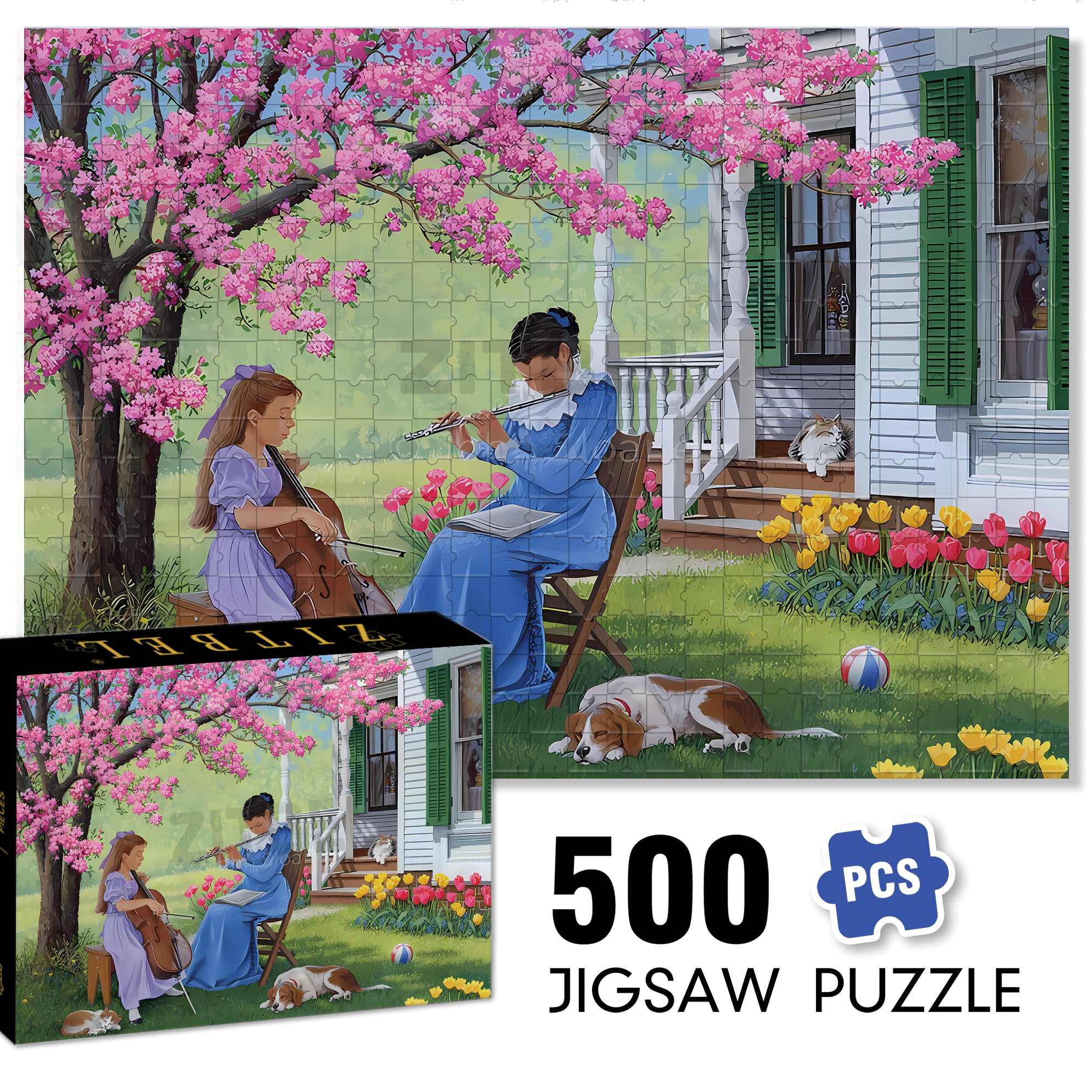 Adagio 500pcs/1000pcs Jigsaw Puzzle, Scratch-Resistant, Interactive Family Game & Brain-Boosting DIY Decor, Perfect for Halloween, Christmas & New Year Gifts, Family Puzzle Game