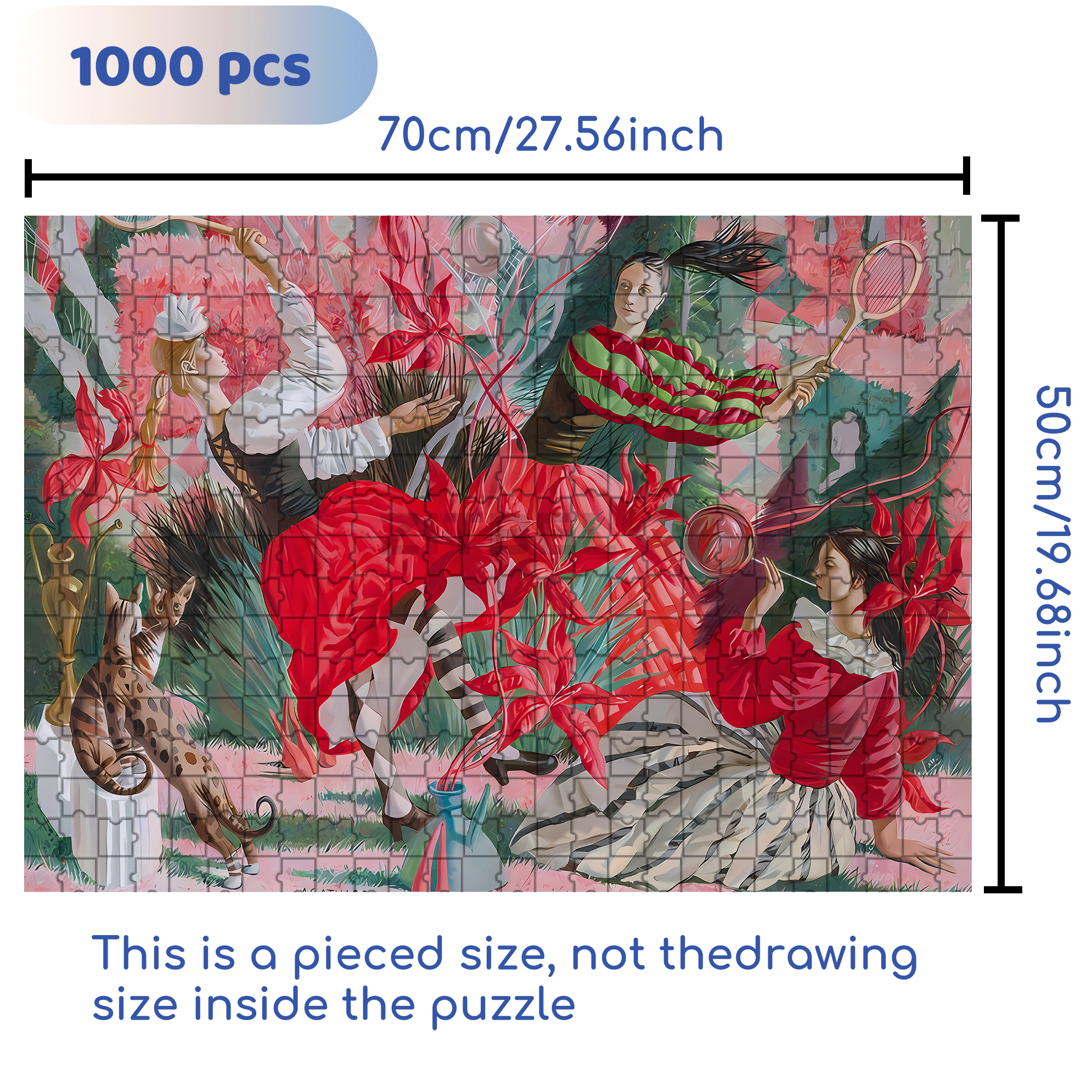 Badminton 500pcs/1000pcs Jigsaw Puzzle, Scratch-Resistant, Interactive Family Game & Brain-Boosting DIY Decor, Perfect for Halloween, Christmas & New Year Gifts, Family Puzzle Game