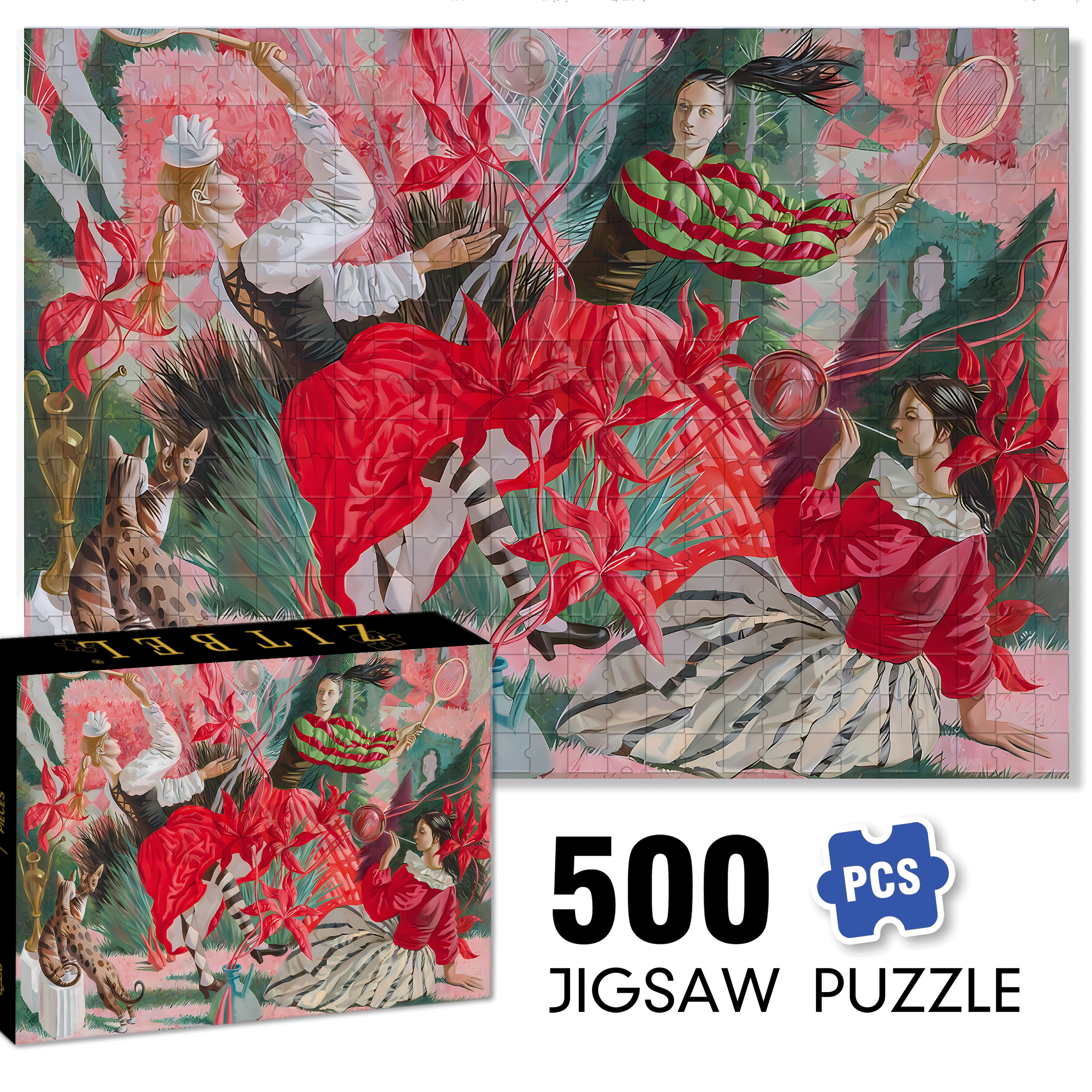 Badminton 500pcs/1000pcs Jigsaw Puzzle, Scratch-Resistant, Interactive Family Game & Brain-Boosting DIY Decor, Perfect for Halloween, Christmas & New Year Gifts, Family Puzzle Game
