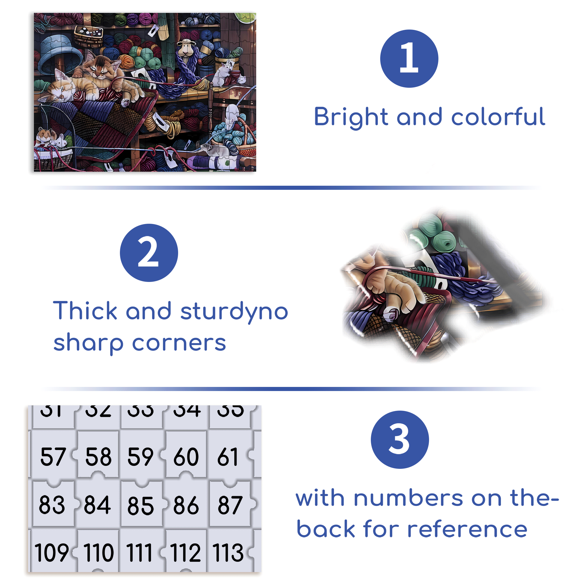 Ball Of Yarn 500pcs/1000pcs Jigsaw Puzzle, Scratch-Resistant, Interactive Family Game & Brain-Boosting DIY Decor, Perfect for Halloween, Christmas & New Year Gifts, Family Puzzle Game