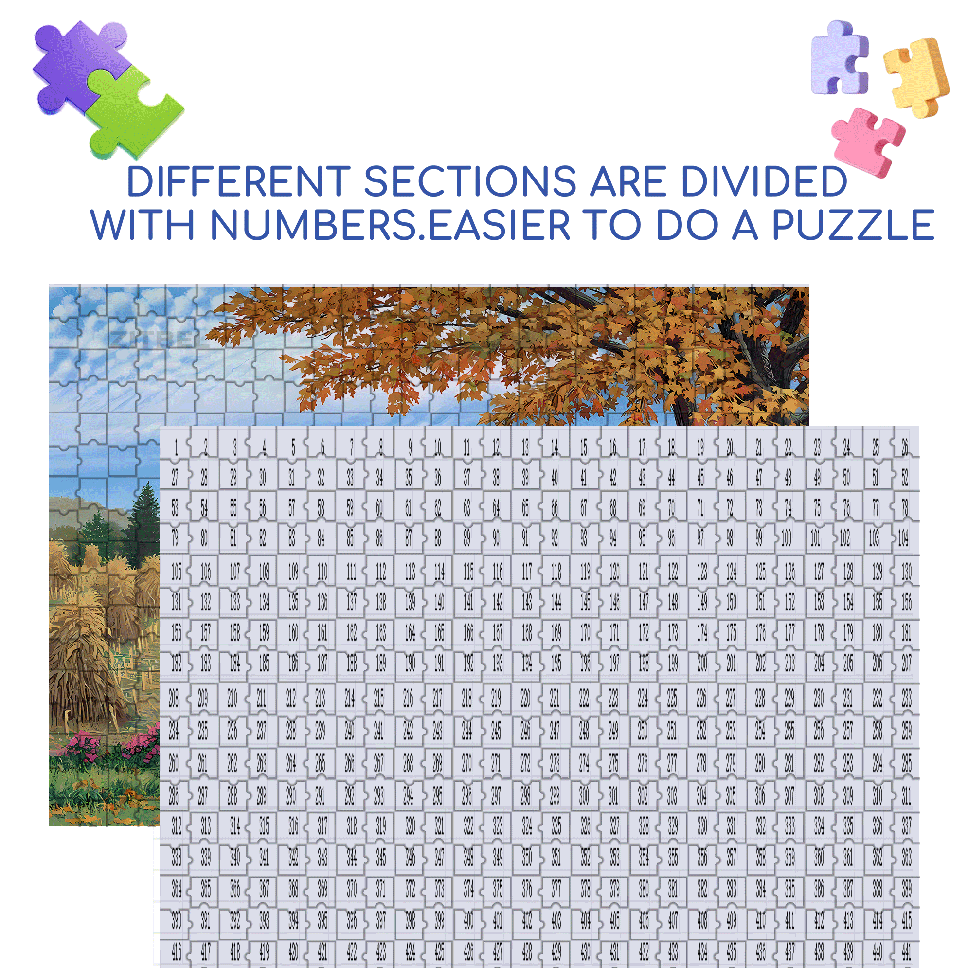 Bumper Crop 500pcs/1000pcs Jigsaw Puzzle, Scratch-Resistant, Interactive Family Game & Brain-Boosting DIY Decor, Perfect for Halloween, Christmas & New Year Gifts, Family Puzzle Game