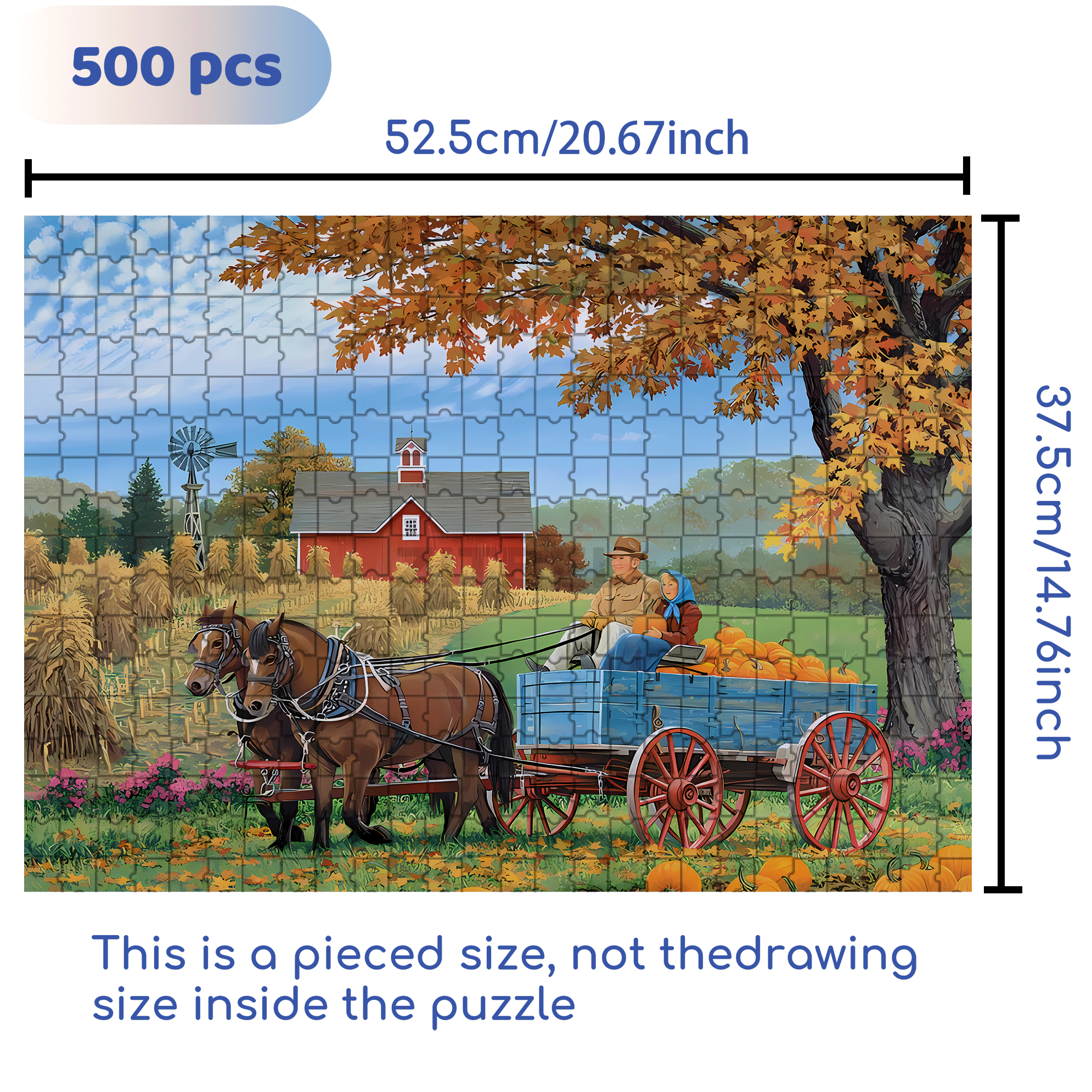 Bumper Crop 500pcs/1000pcs Jigsaw Puzzle, Scratch-Resistant, Interactive Family Game & Brain-Boosting DIY Decor, Perfect for Halloween, Christmas & New Year Gifts, Family Puzzle Game