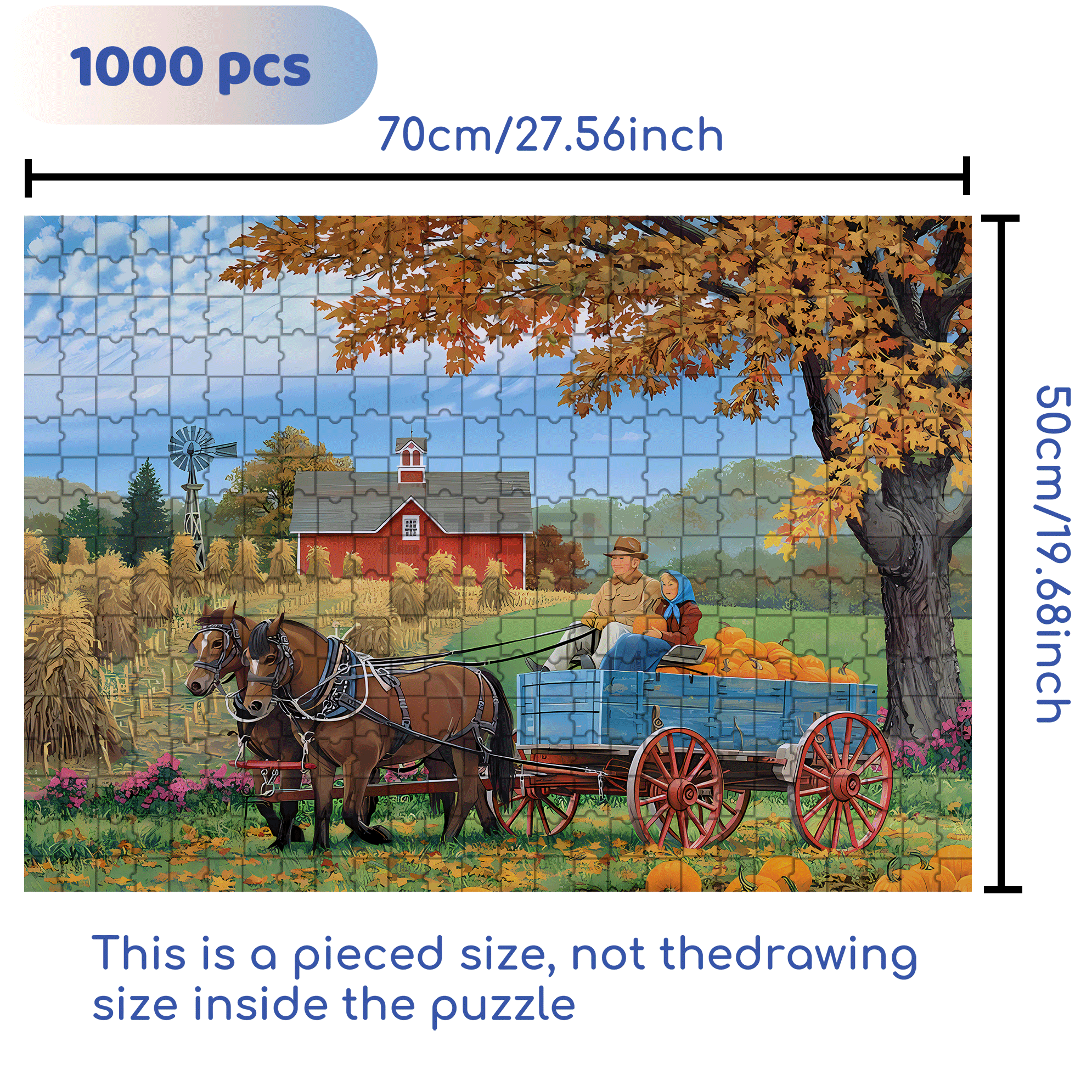 Bumper Crop 500pcs/1000pcs Jigsaw Puzzle, Scratch-Resistant, Interactive Family Game & Brain-Boosting DIY Decor, Perfect for Halloween, Christmas & New Year Gifts, Family Puzzle Game